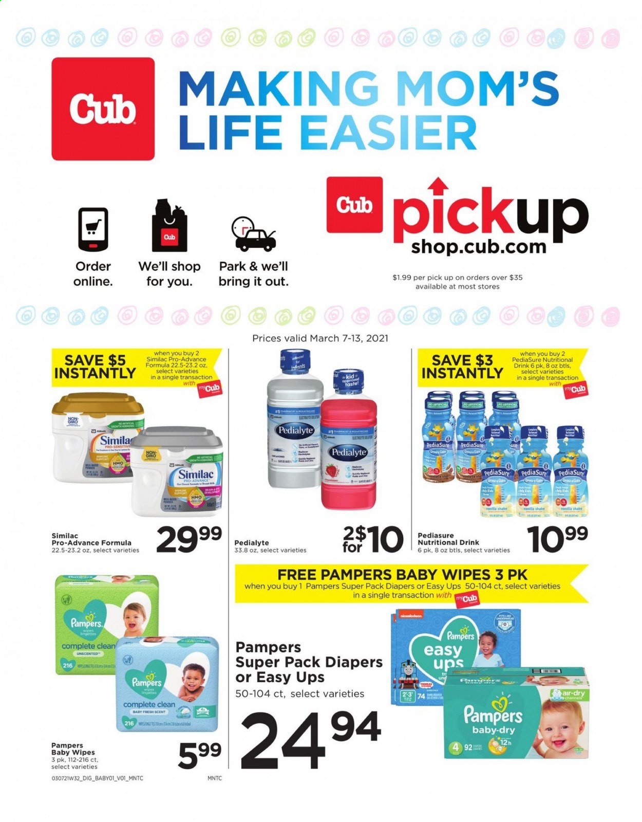 thumbnail - Cub Foods Flyer - 03/07/2021 - 03/13/2021 - Sales products - milk, shake, Similac. Page 1.