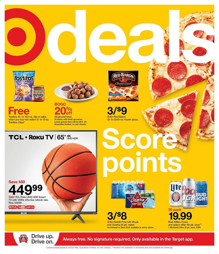 thumbnail - Target Flyer - 03/14/2021 - 03/20/2021 - Sales products - pizza, salsa, dip, Red Baron, Nestlé, Tostitos, alcohol, beer, Coors, Michelob, Miller, TCL. Page 1.