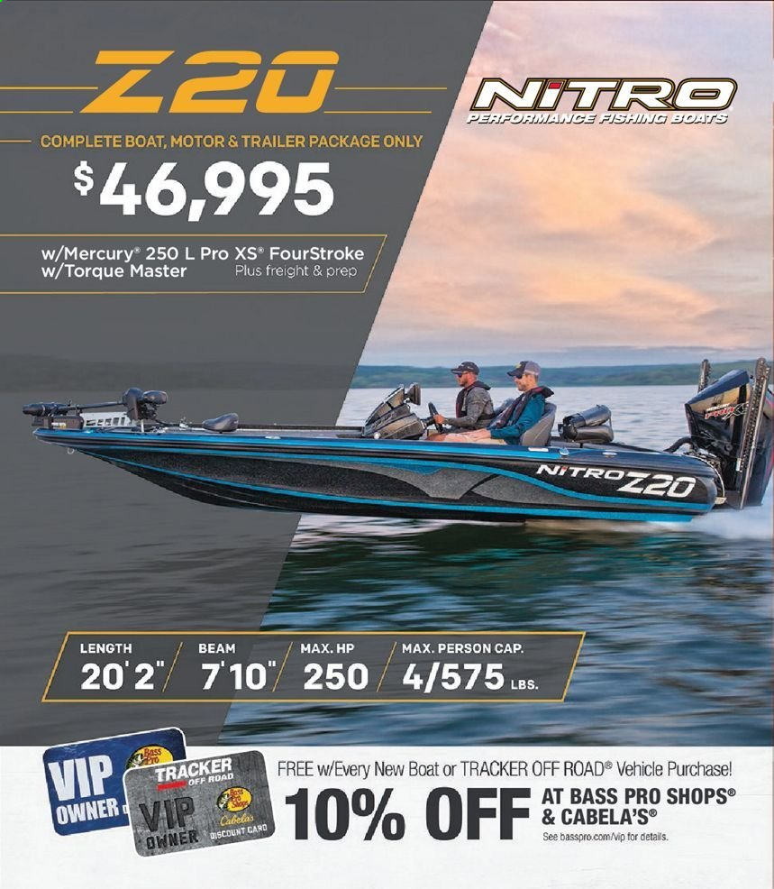 thumbnail - Cabela's Flyer - 03/13/2021 - 12/25/2021 - Sales products - Bass Pro, boat. Page 8.