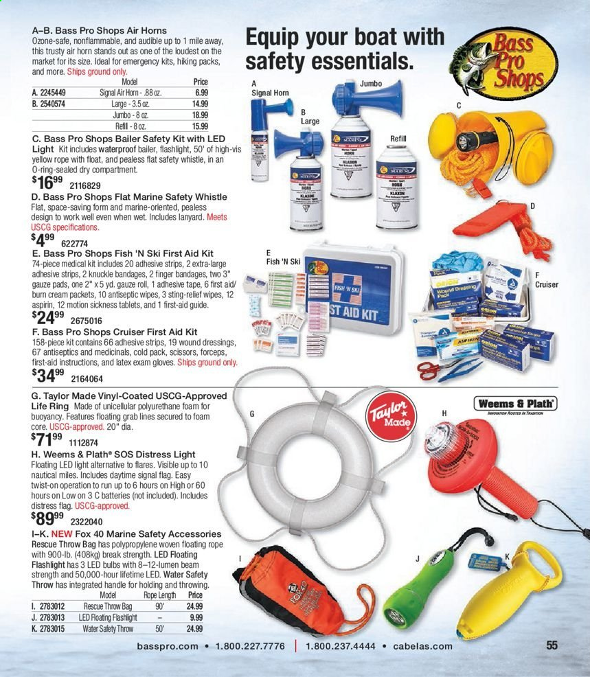 thumbnail - Cabela's Flyer - 03/13/2021 - 12/25/2021 - Sales products - LED bulb, Bass Pro, flashlight. Page 55.