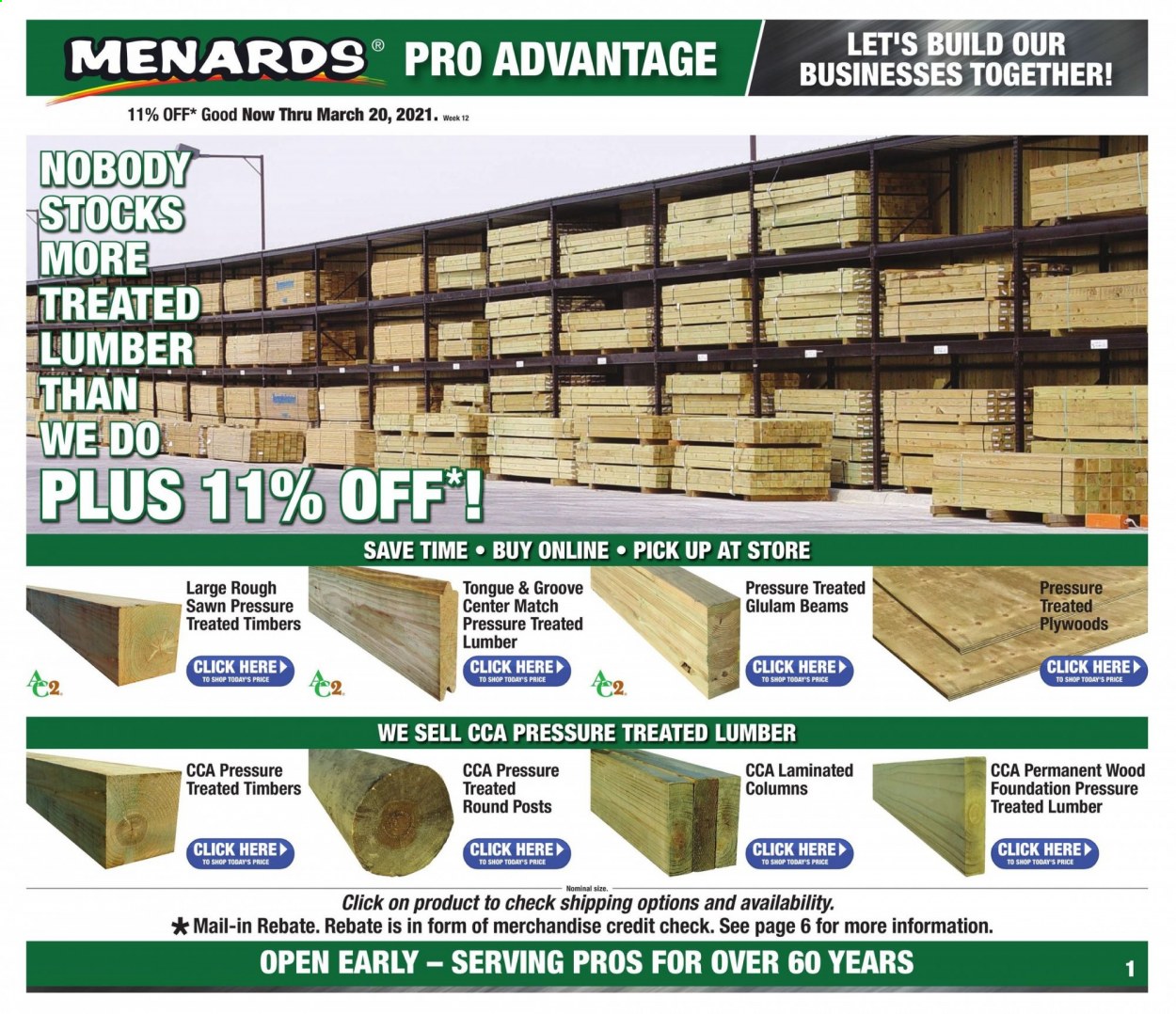 Menards ad - 03/14/2021 - 03/20/2021. Page 1