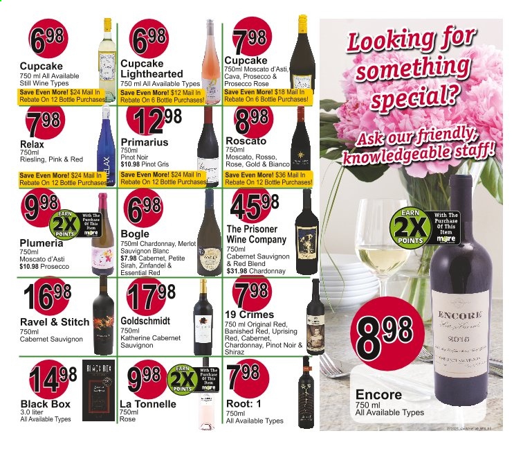 thumbnail - Cash Wise Liquor Only Flyer - 03/21/2021 - 04/10/2021 - Sales products - Moscato, Cabernet Sauvignon, Riesling, prosecco, Chardonnay, wine, Merlot, Pinot Noir, Shiraz, Sauvignon Blanc. Page 3.
