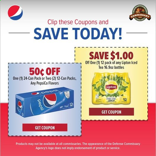 thumbnail - Commissary Flyer - Sales products - Pepsi, Lipton. Page 1.