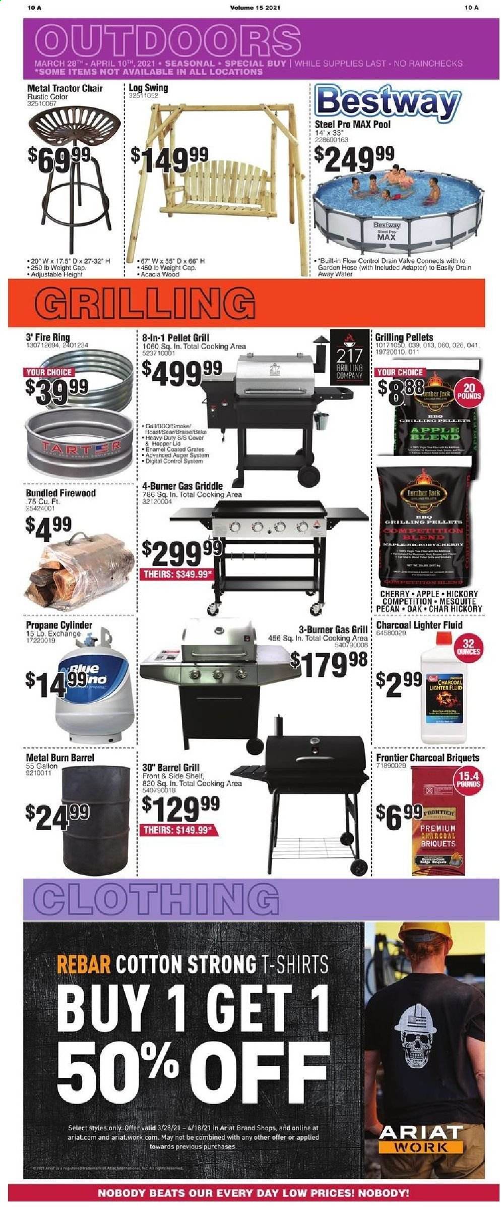 thumbnail - Rural King Flyer - 03/28/2021 - 04/10/2021 - Sales products - lid, Apple, Beats, adapter, chair, t-shirt, cap, pellet gun, tractor, charcoal, gas grill, grill, pellet grill, pool, garden hose. Page 11.