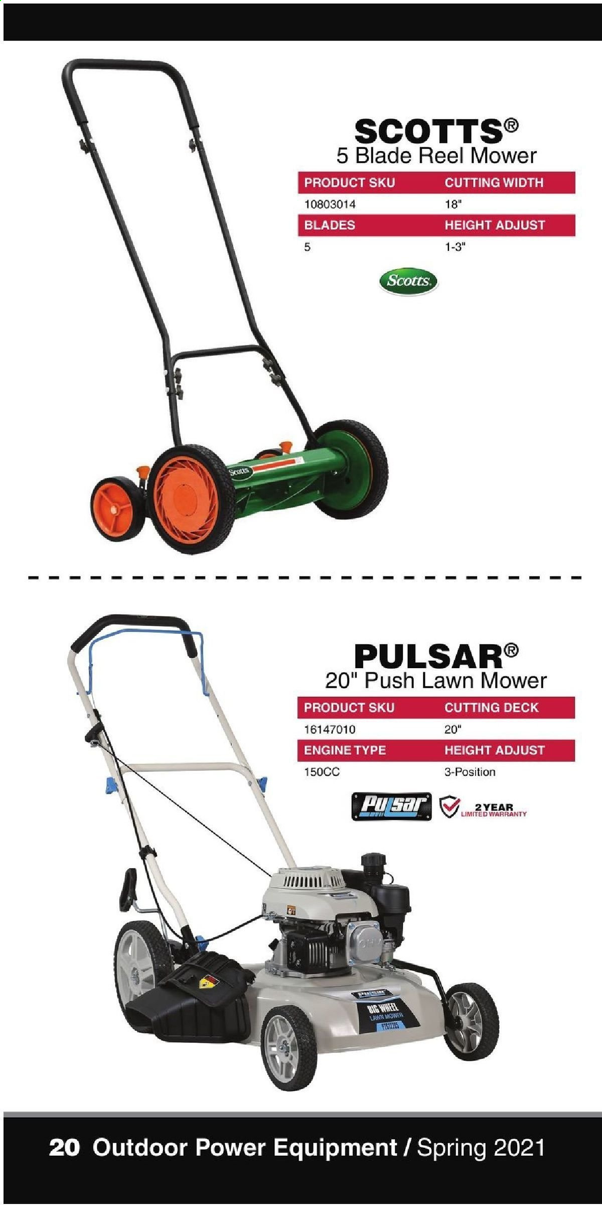 thumbnail - Rural King Flyer - 03/24/2021 - 09/30/2021 - Sales products - reel, lawn mower. Page 20.