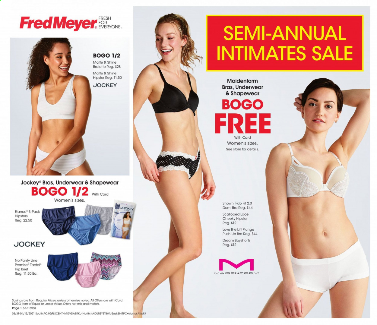 thumbnail - Fred Meyer Flyer - 03/31/2021 - 04/13/2021 - Sales products - Fab, bra, push-up bra. Page 1.