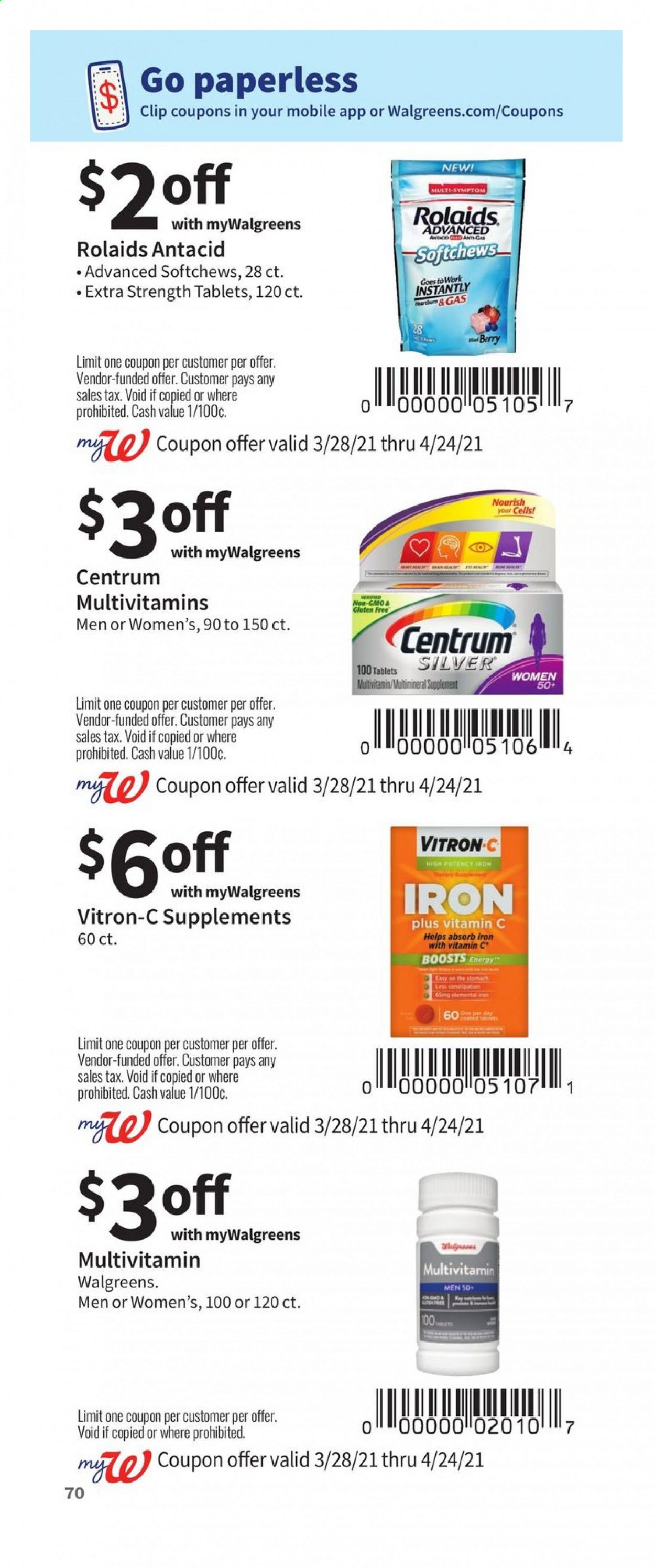 Walgreens ad - 03/28/2021 - 04/24/2021. Page 70