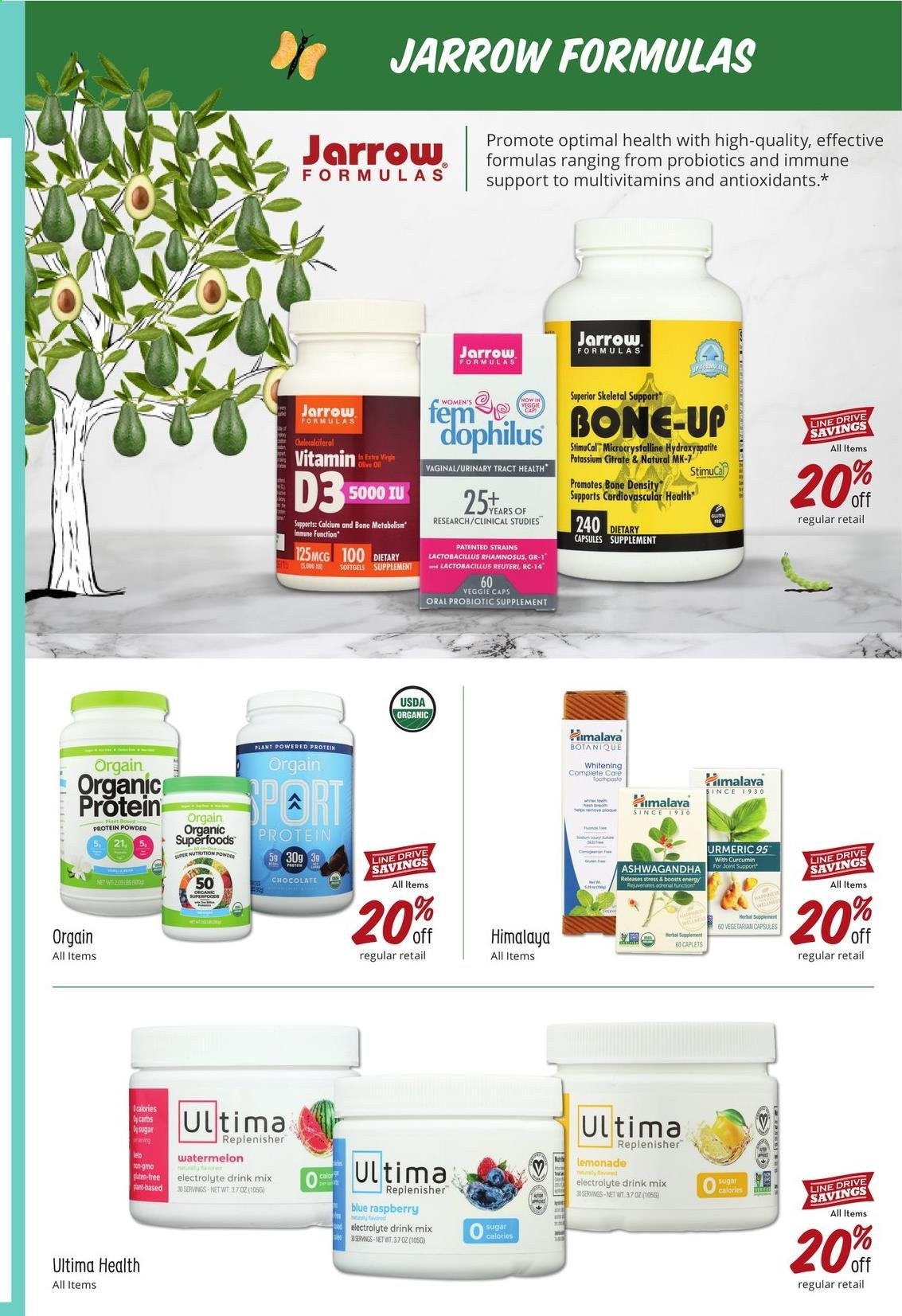 thumbnail - Sprouts Flyer - 03/31/2021 - 04/27/2021 - Sales products - chocolate, cap, calcium, multivitamin, probiotics, whey protein, vitamin D3. Page 26.