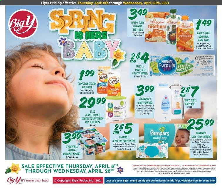thumbnail - Big Y Flyer - 04/08/2021 - 04/28/2021 - Sales products - yoghurt, Nestlé. Page 1.