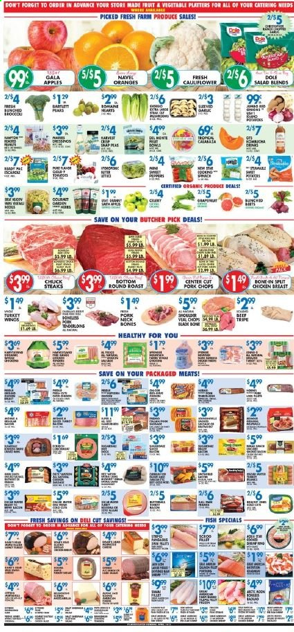 thumbnail - Associated Supermarkets Flyer - 04/16/2021 - 04/22/2021 - Sales products - onion, salad, apples, Gala, pears, oranges, fish, beef meat, beef tripe, steak, round roast, pork chops, pork meat, pork tenderloin, navel oranges. Page 4.