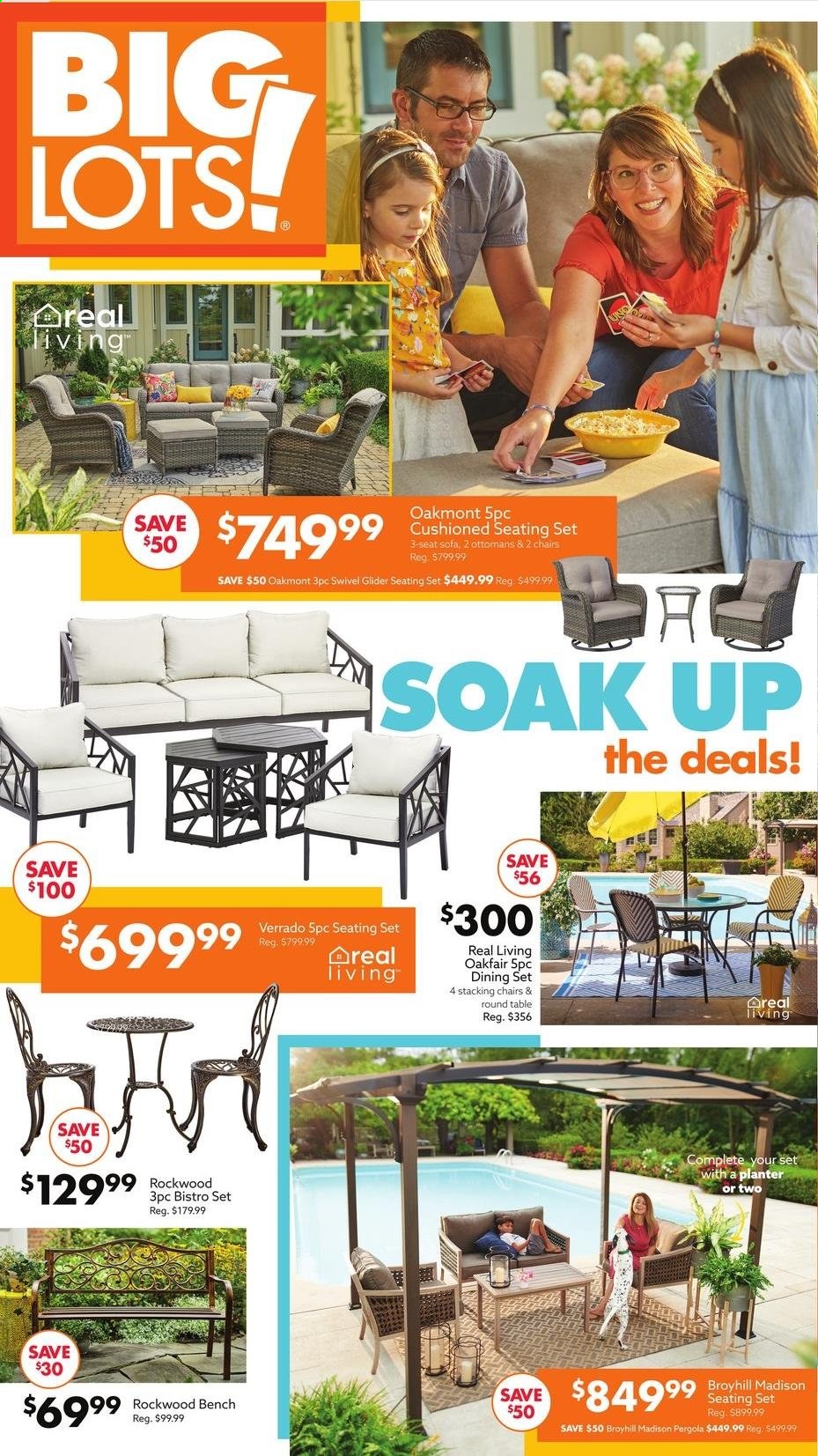 thumbnail - Big Lots Flyer - 04/17/2021 - 04/24/2021 - Sales products - dining set, table, chair, sofa, seating set. Page 1.