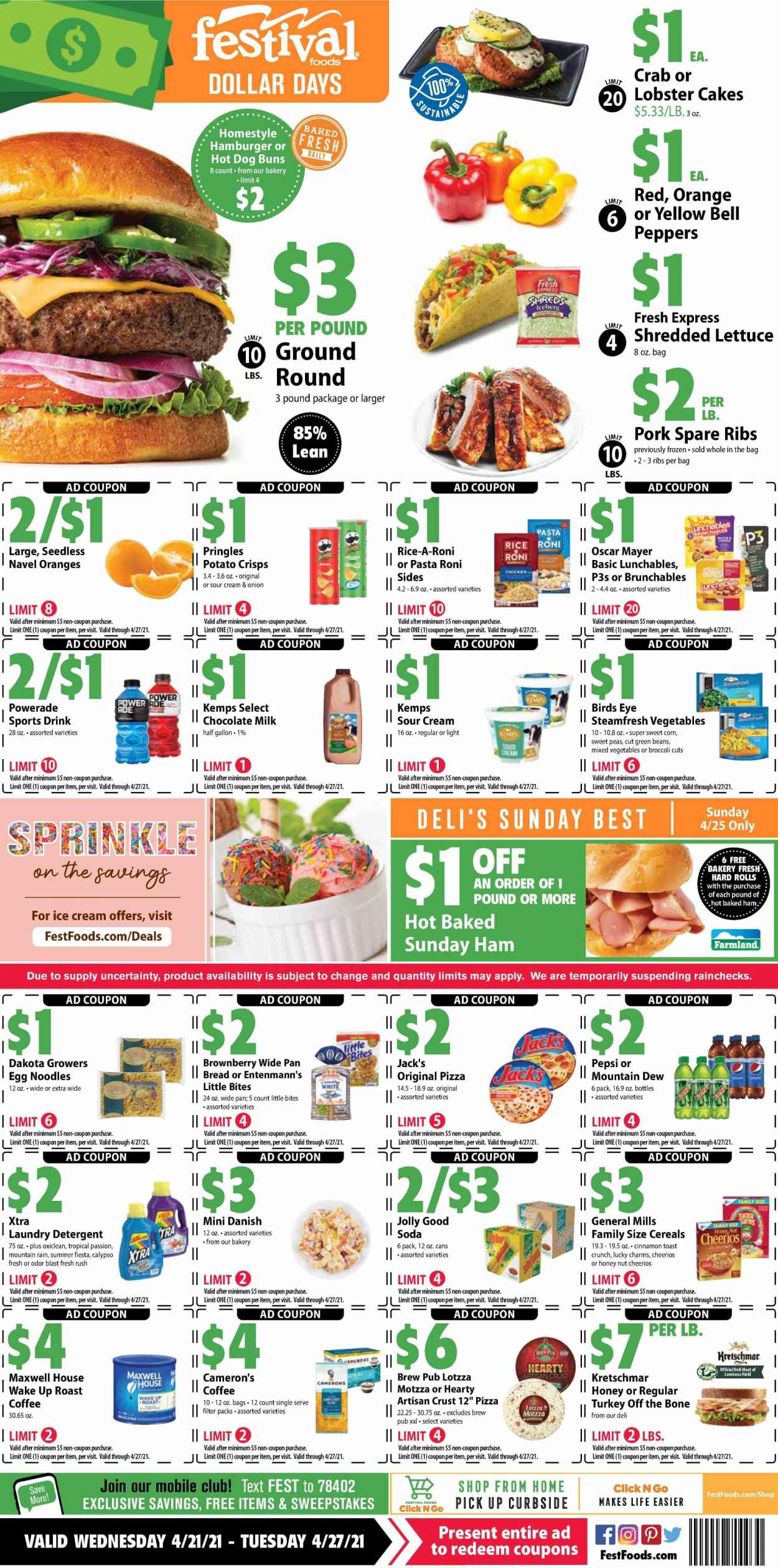 Festival Foods ad - 04/21/2021 - 04/27/2021. Page 1