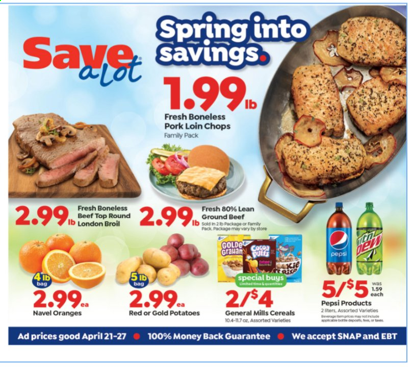 Save a Lot ad - 04/21/2021 - 04/27/2021. Page 1