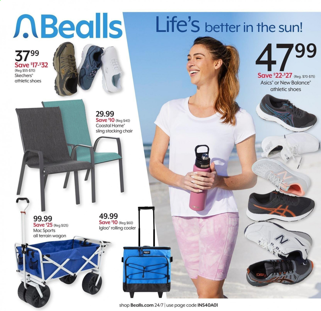 thumbnail - Bealls Florida Flyer - 04/21/2021 - 04/27/2021 - Sales products - Asics, New Balance, shoes, Skechers, athletic shoes. Page 1.