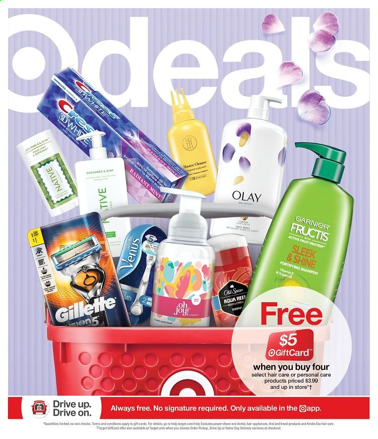 thumbnail - Target Flyer - 04/25/2021 - 05/01/2021 - Sales products - spice, shampoo, Old Spice, Garnier, Olay, Fructis, Gillette. Page 1.