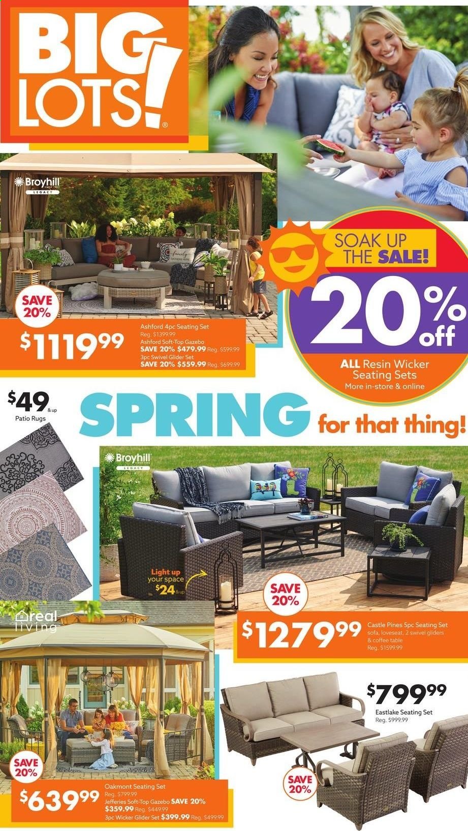 thumbnail - Big Lots Flyer - 04/24/2021 - 05/01/2021 - Sales products - table, loveseat, sofa, seating set, coffee table, Castle. Page 1.