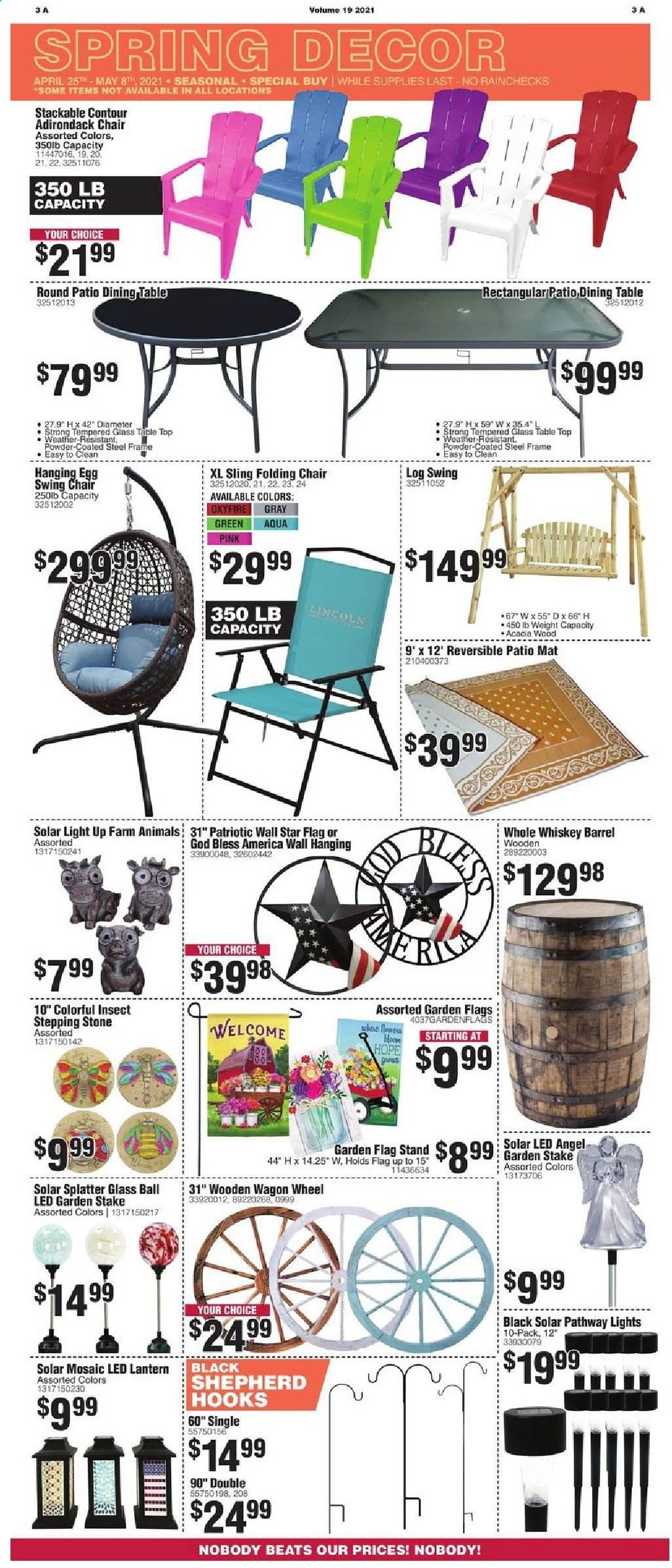 thumbnail - Rural King Flyer - 04/25/2021 - 05/08/2021 - Sales products - Beats, chair, folding chair, lantern, wagon, Farm Animals, solar light, solar led, garden stake. Page 3.