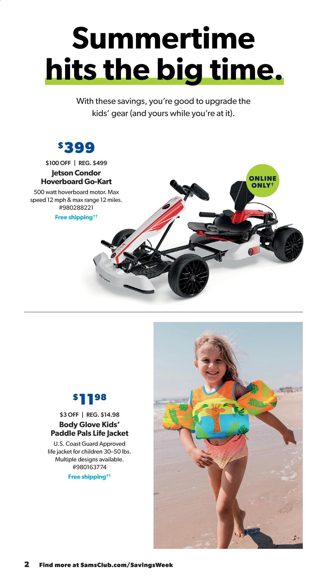 thumbnail - Sam's Club Flyer - 05/08/2021 - 05/16/2021 - Sales products - gloves, hoverboard, life jacket. Page 2.