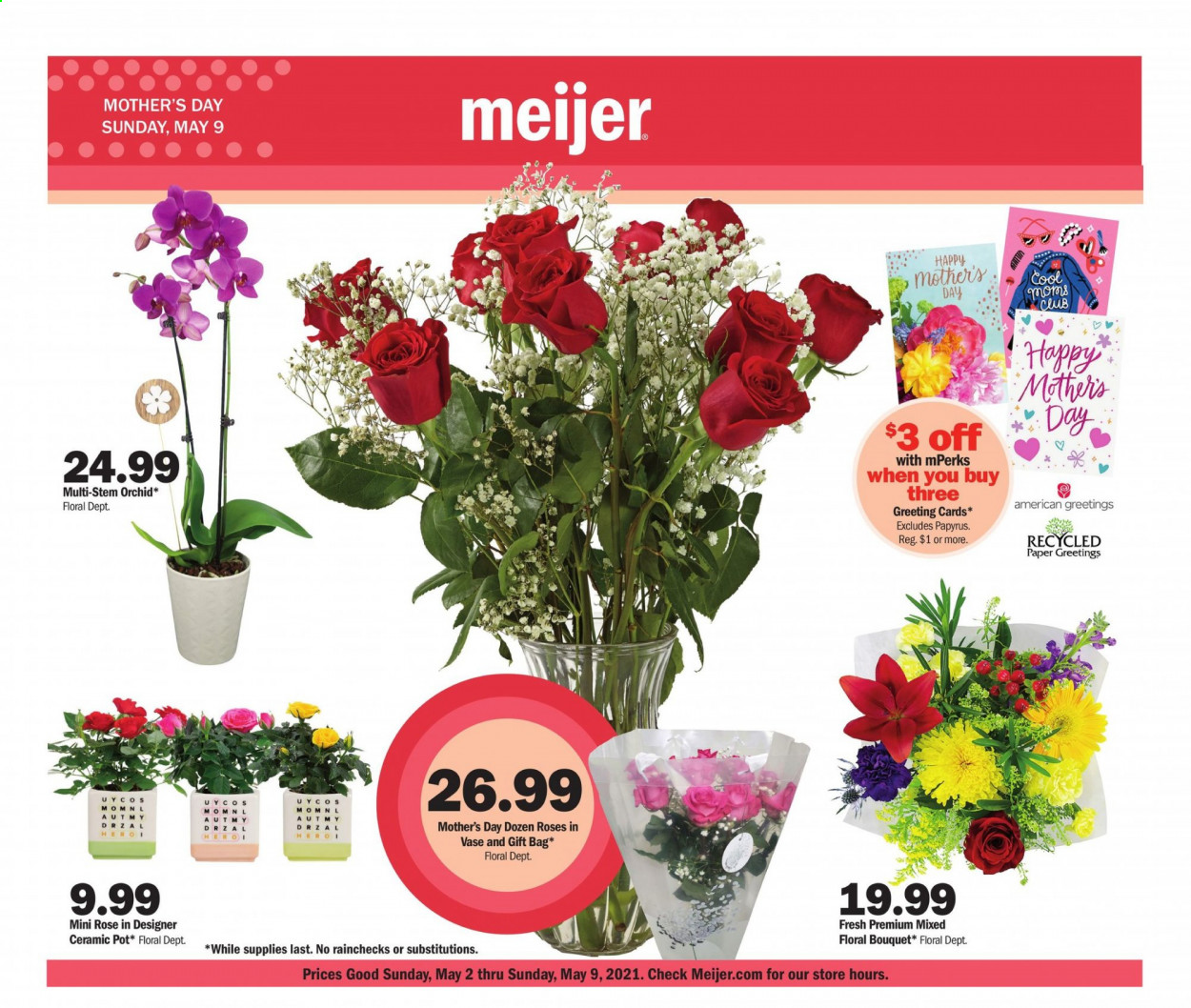 thumbnail - Meijer Flyer - 05/02/2021 - 05/09/2021 - Sales products - wine, rosé wine, pot, gift bag. Page 1.