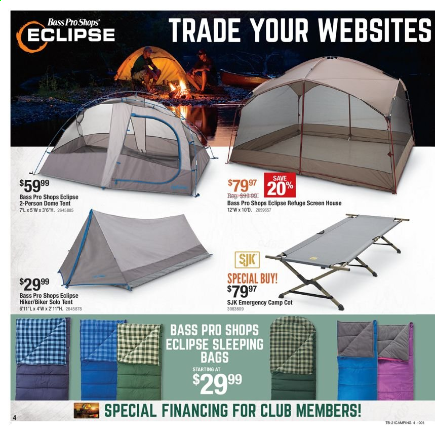 bass pro tent cot