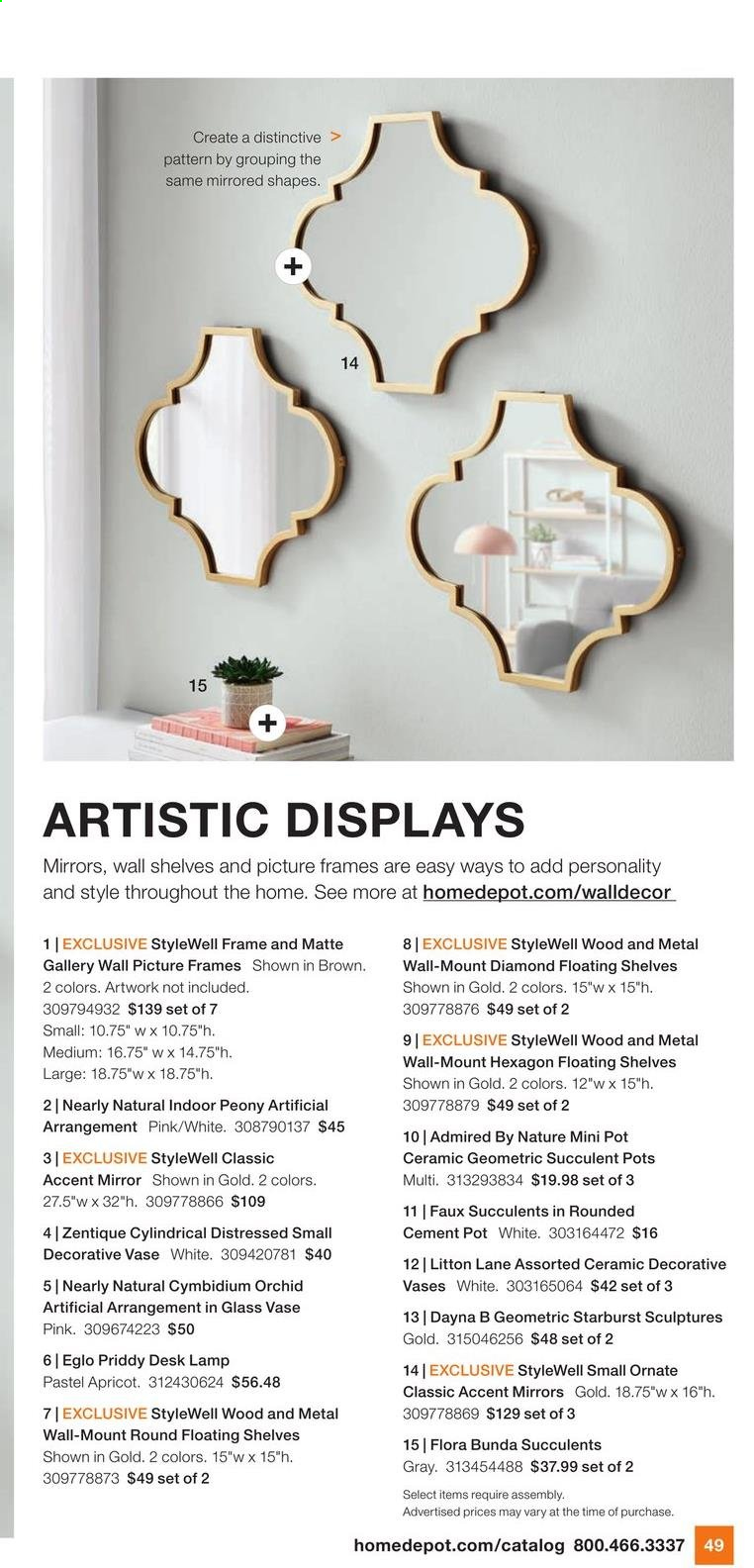 thumbnail - The Home Depot Flyer - 05/03/2021 - 07/11/2021 - Sales products - pot, mirror, picture frame, vase, lamp. Page 42.