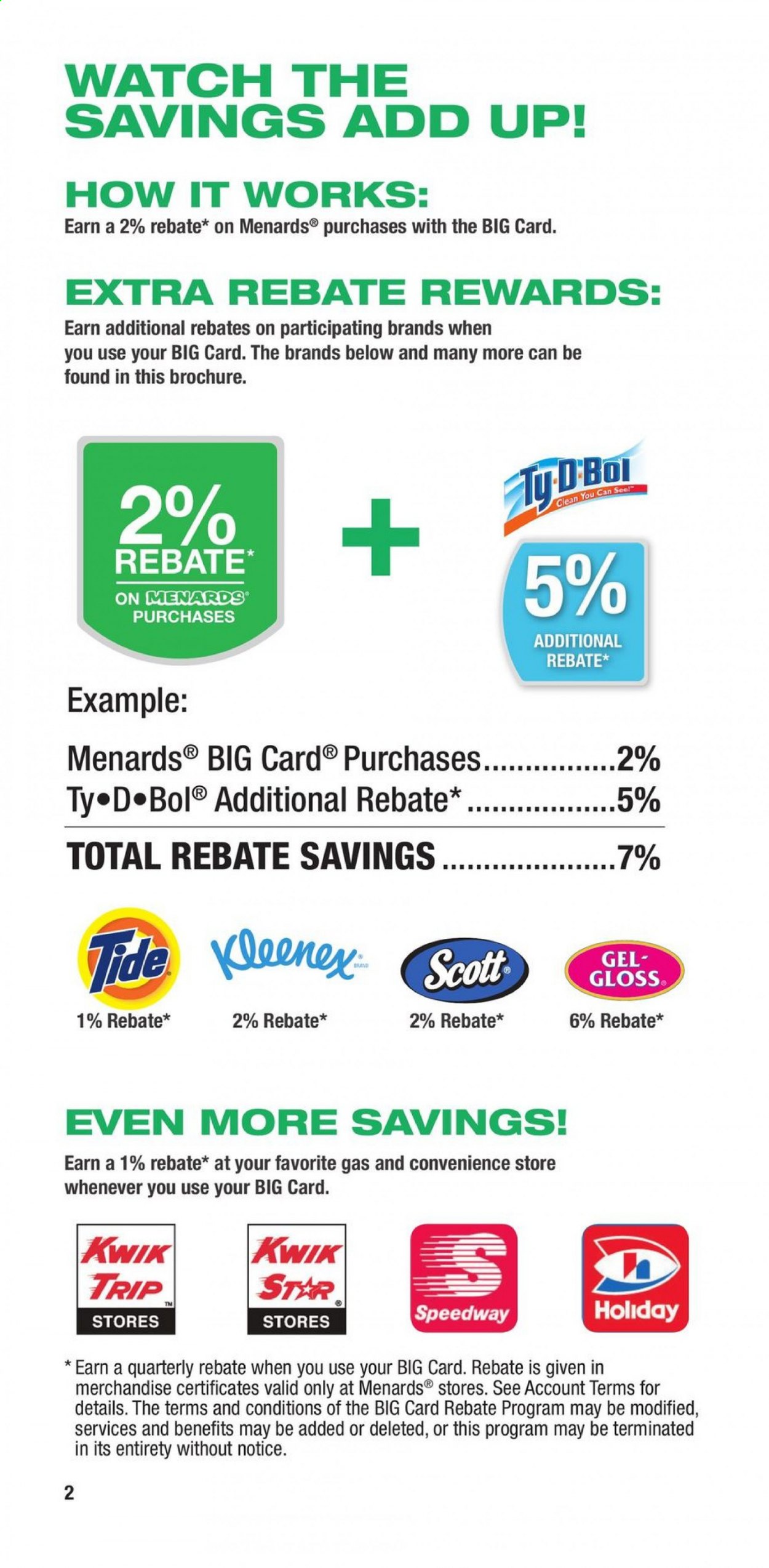 Menards ad. Page 2