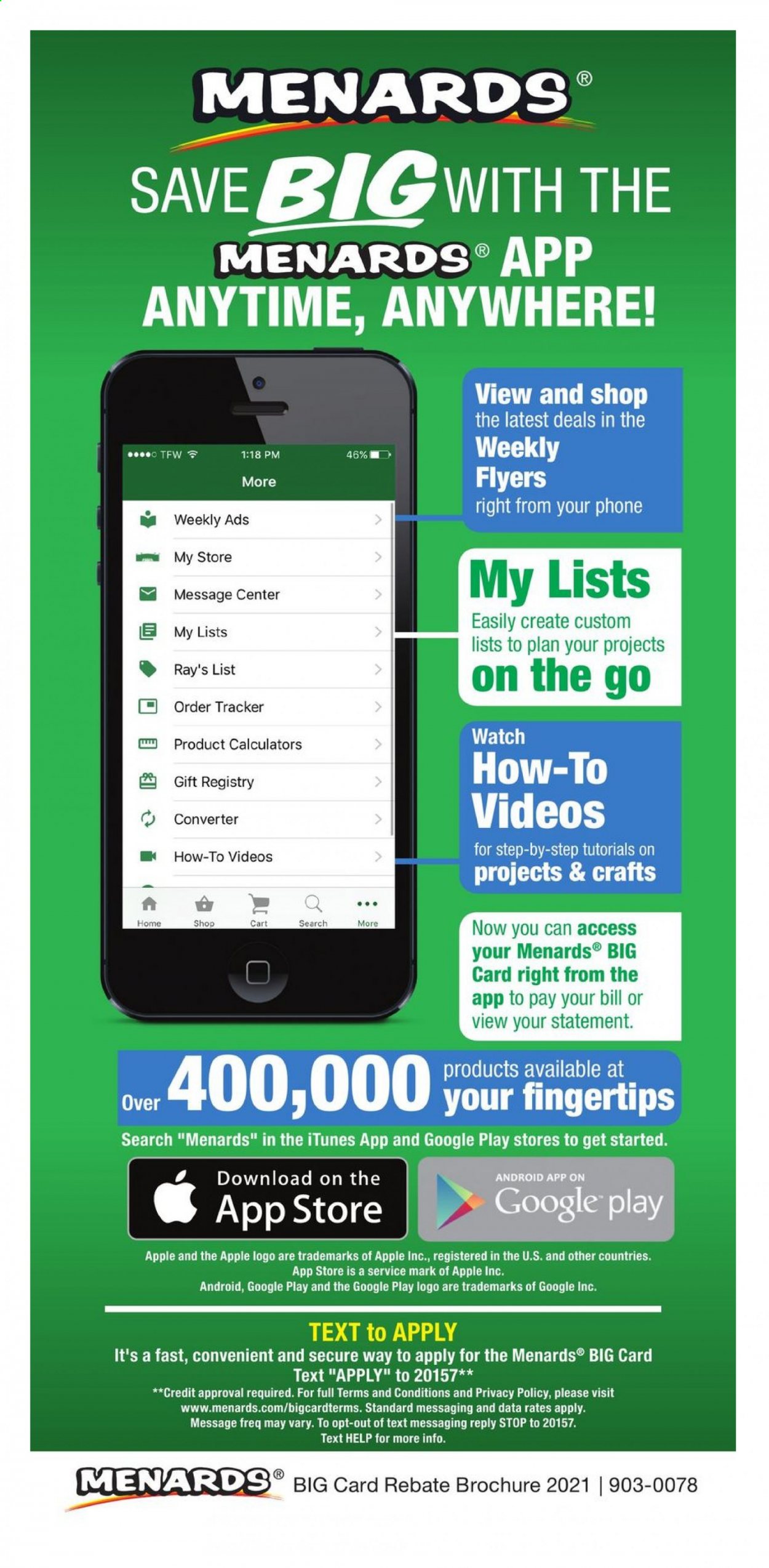 Menards ad. Page 36