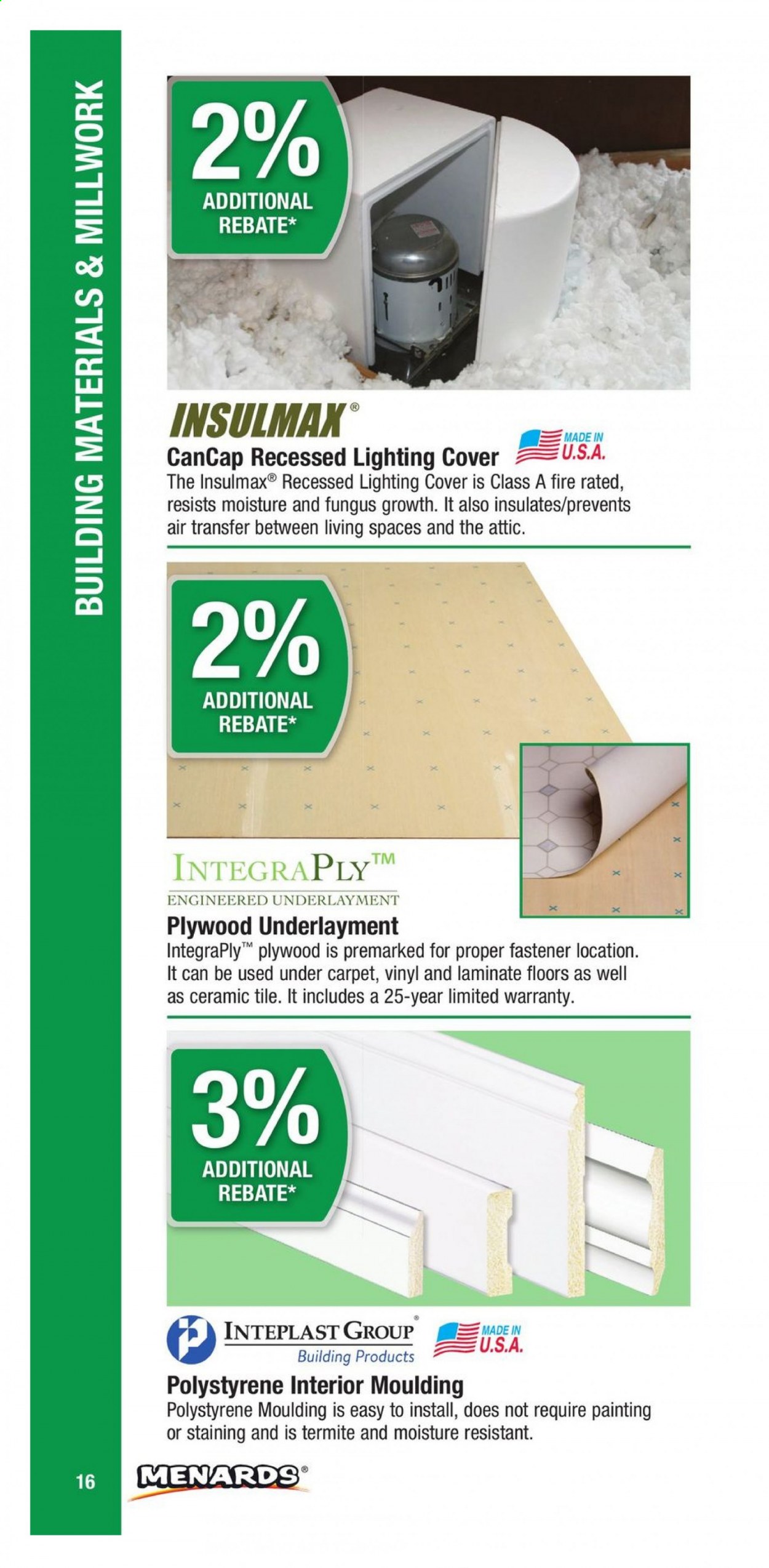 Menards ad. Page 16