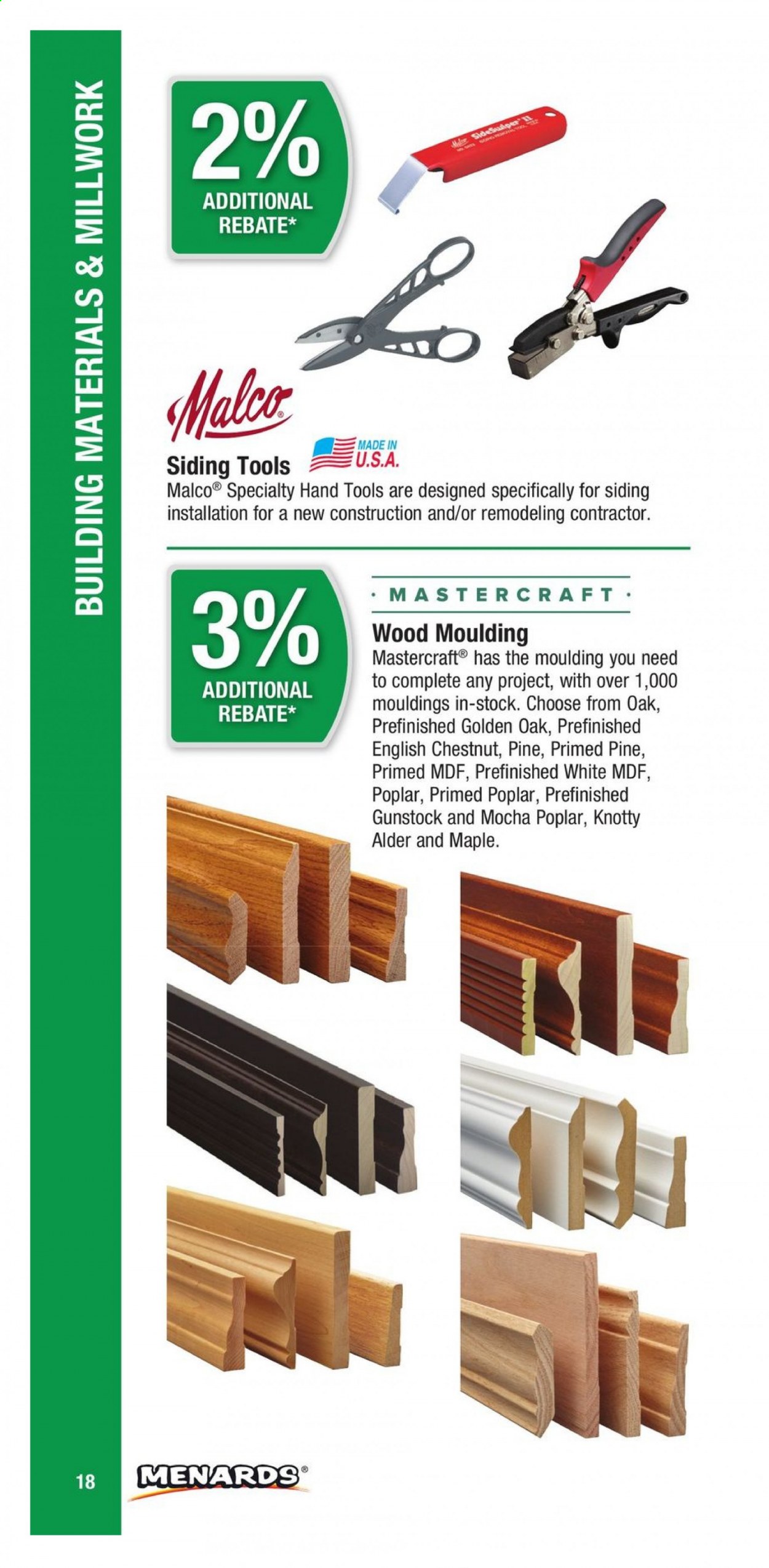 Menards ad. Page 18