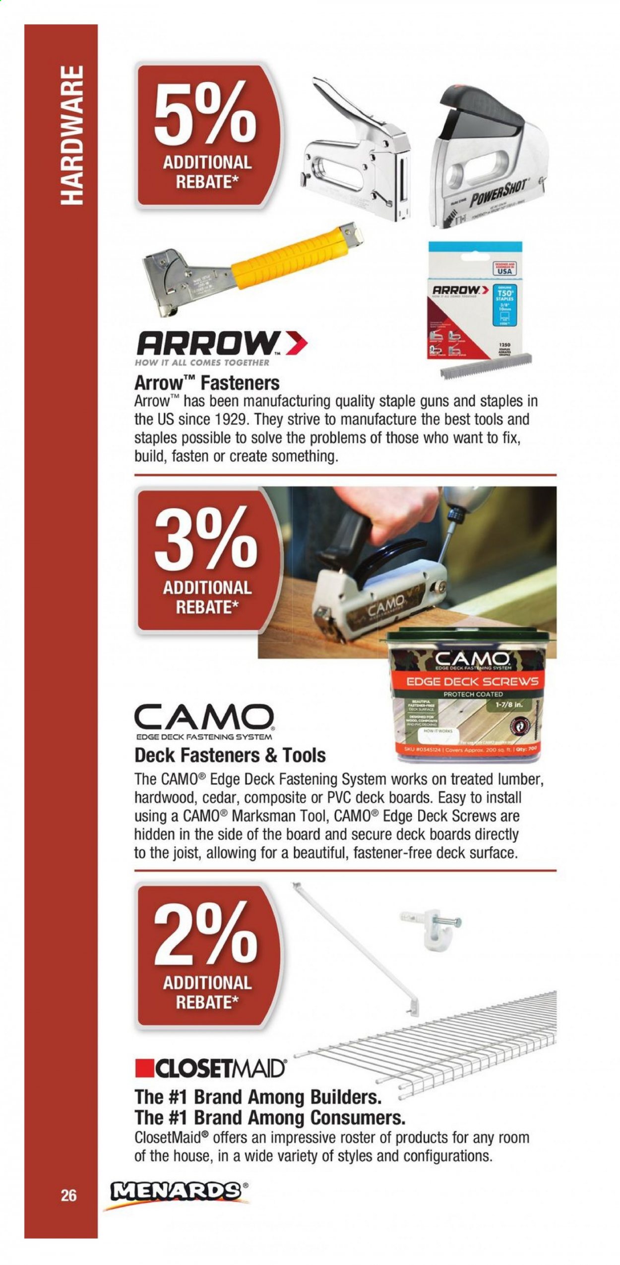 thumbnail - Menards Flyer - Sales products - Ace. Page 26.