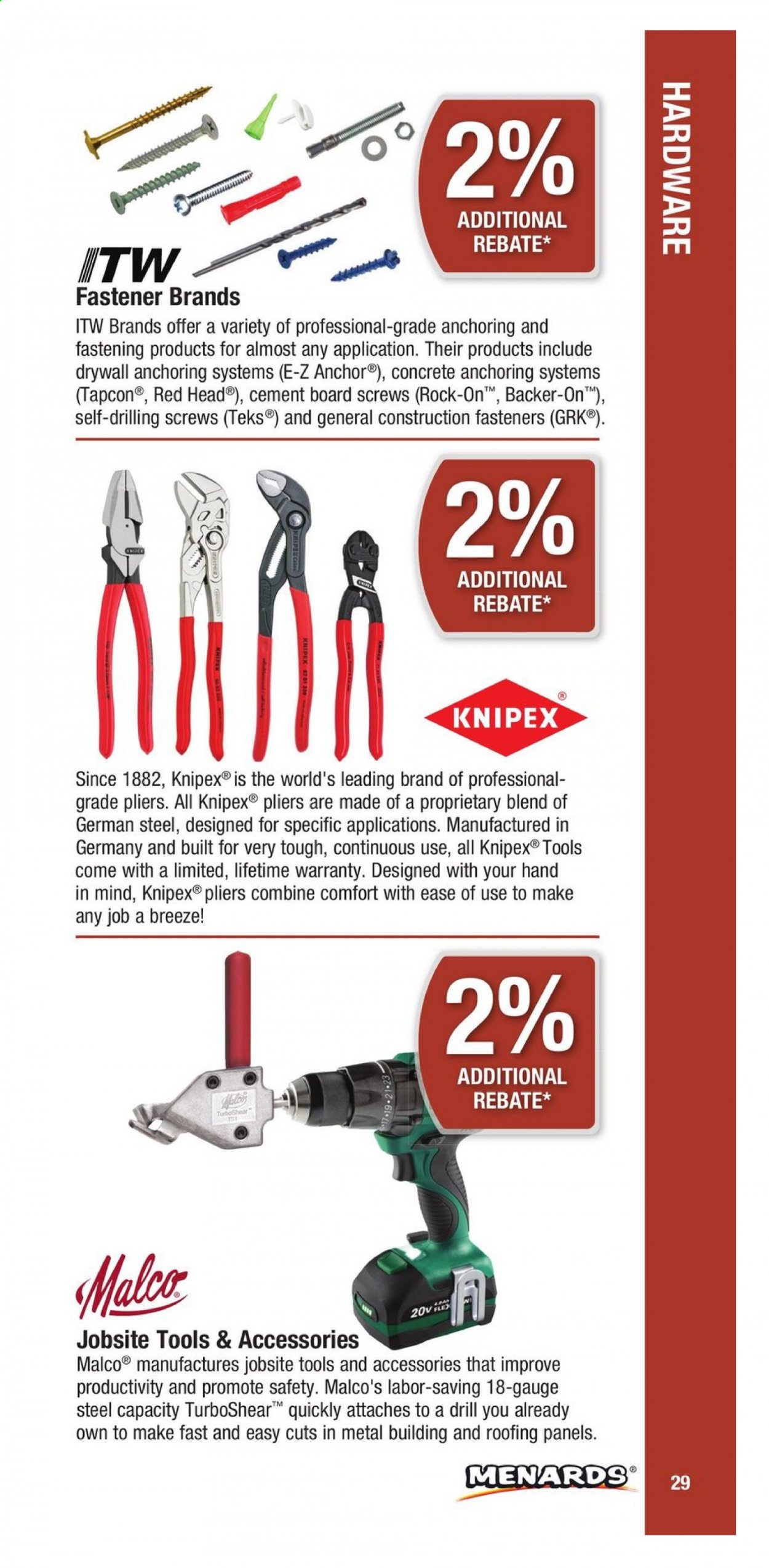 Menards ad. Page 29