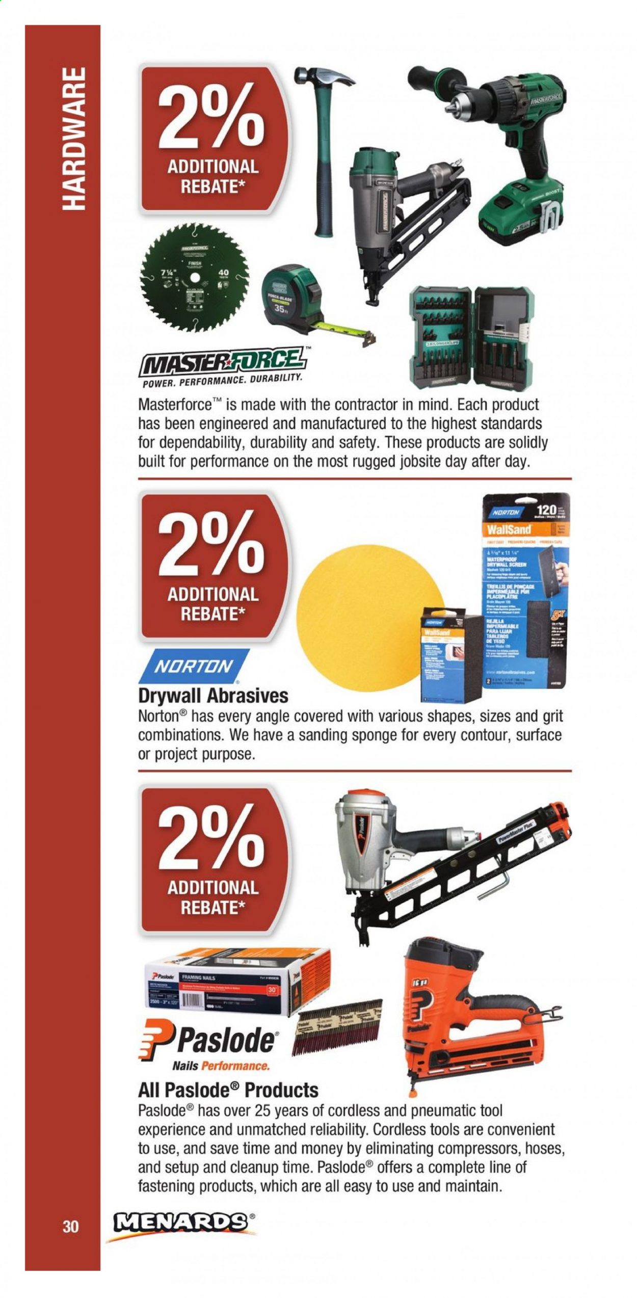 Menards ad. Page 30