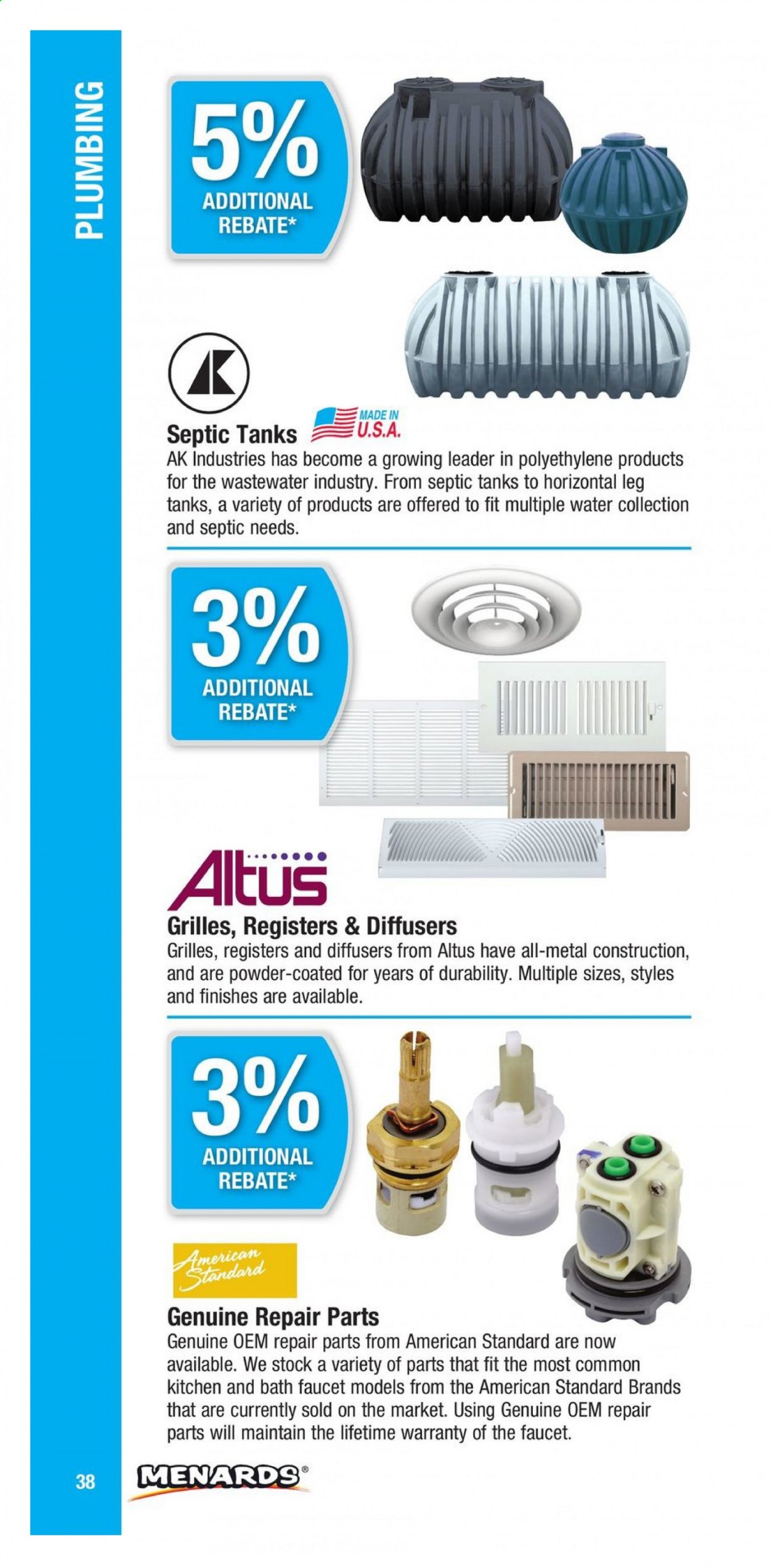 Menards ad. Page 38