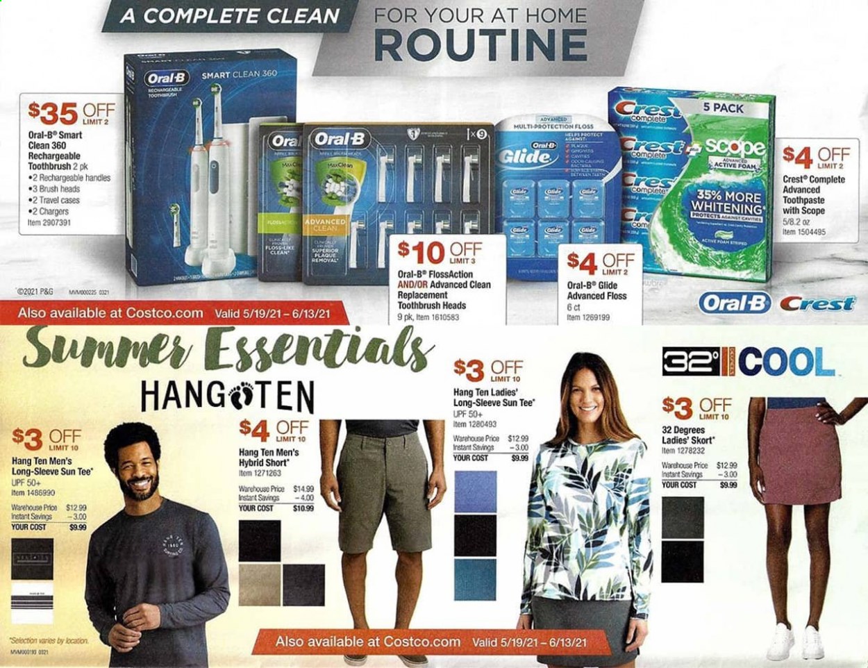 thumbnail - Costco Flyer - 05/19/2021 - 06/13/2021 - Sales products - toothbrush, Oral-B, toothpaste, Crest, scope. Page 4.