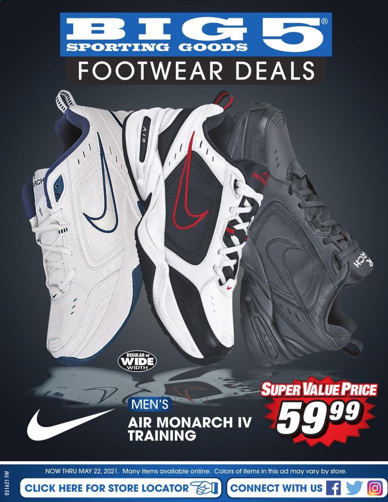 thumbnail - Big 5 Flyer - 05/16/2021 - 05/22/2021 - Sales products - Air Monarch. Page 1.
