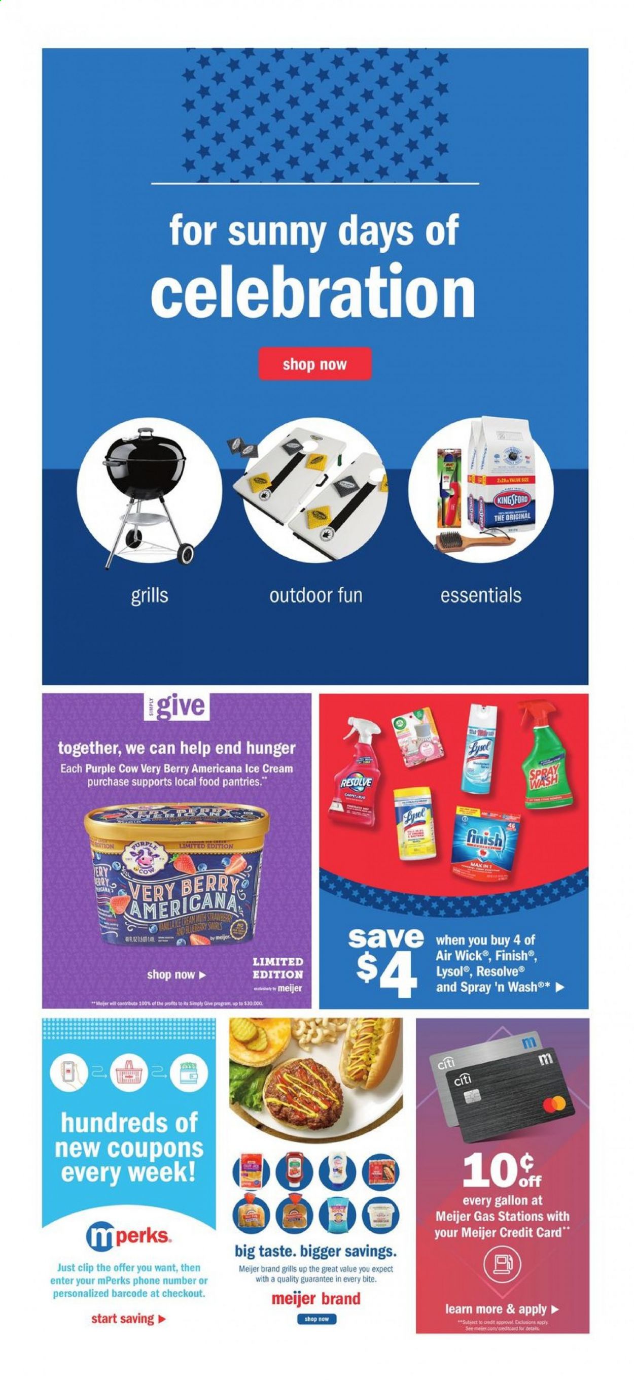thumbnail - Meijer Flyer - 05/23/2021 - 05/29/2021 - Sales products - carp, ice cream, Celebration, Lysol, Air Wick, Kingsford. Page 10.