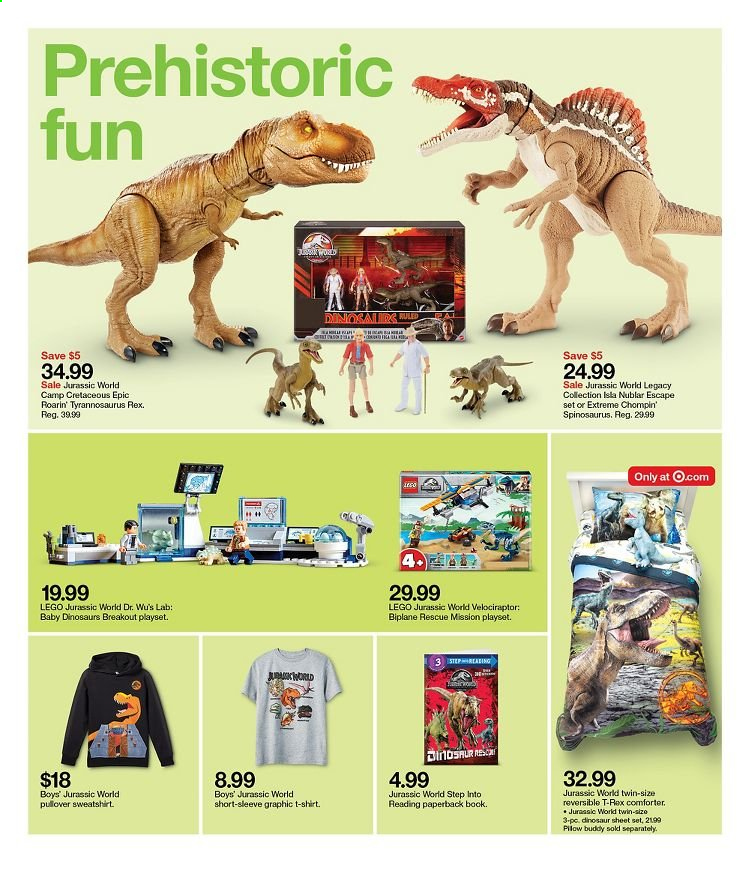 thumbnail - Target Flyer - 05/23/2021 - 05/29/2021 - Sales products - book, comforter, t-shirt, pullover, sweatshirt, LEGO, LEGO Jurassic World, play set, dinosaur. Page 29.