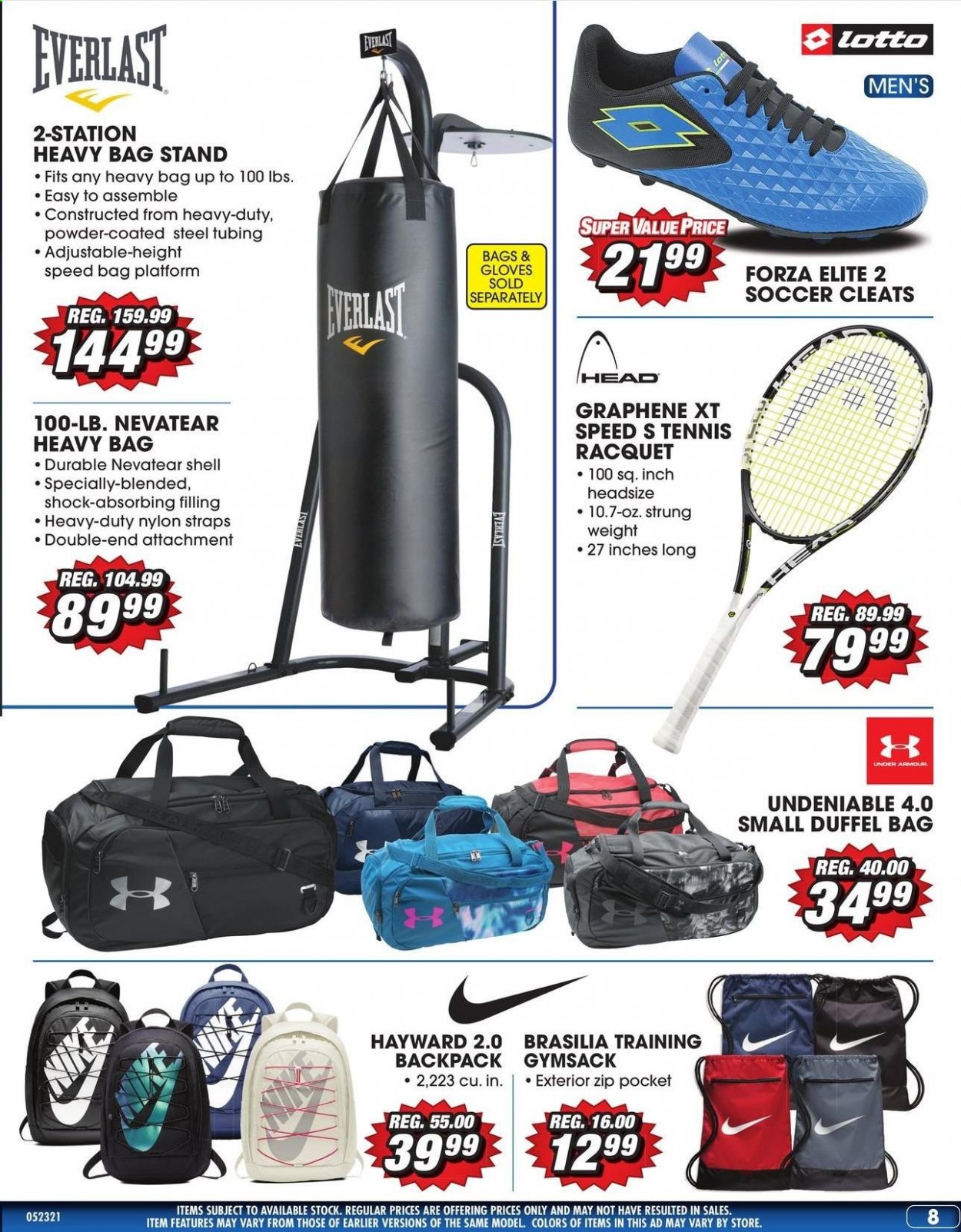 thumbnail - Big 5 Flyer - 05/23/2021 - 05/31/2021 - Sales products - Under Armour, Everlast, Lotto, gloves, bag, gymsack, duffel bag, soccer cleats, heavy bag, cleats. Page 9.