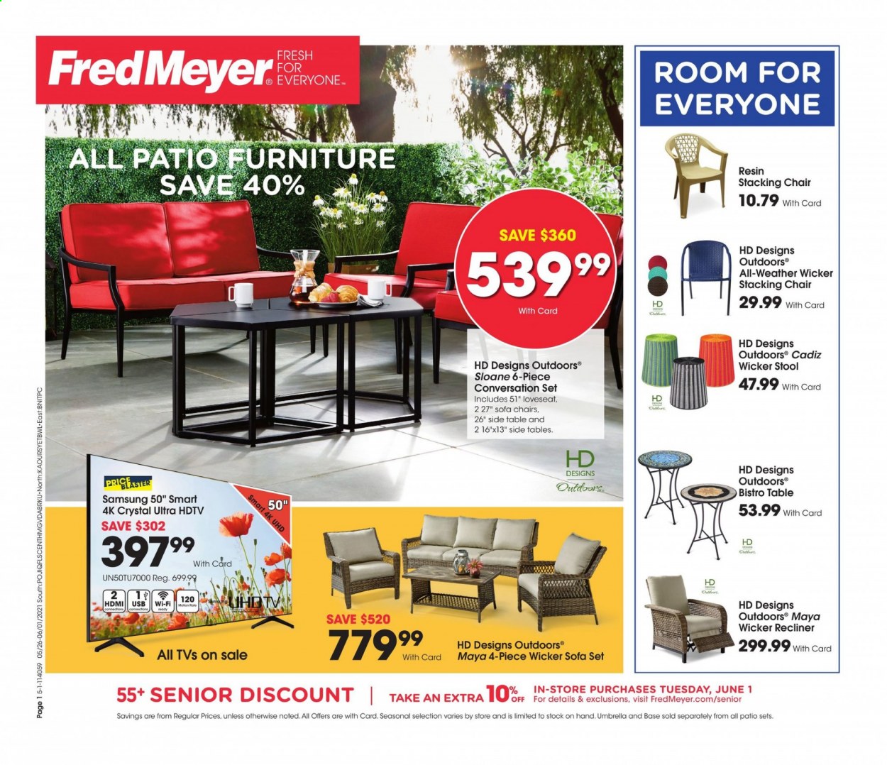 thumbnail - Fred Meyer Flyer - 05/26/2021 - 06/01/2021 - Sales products - Samsung, HDTV, TV. Page 1.