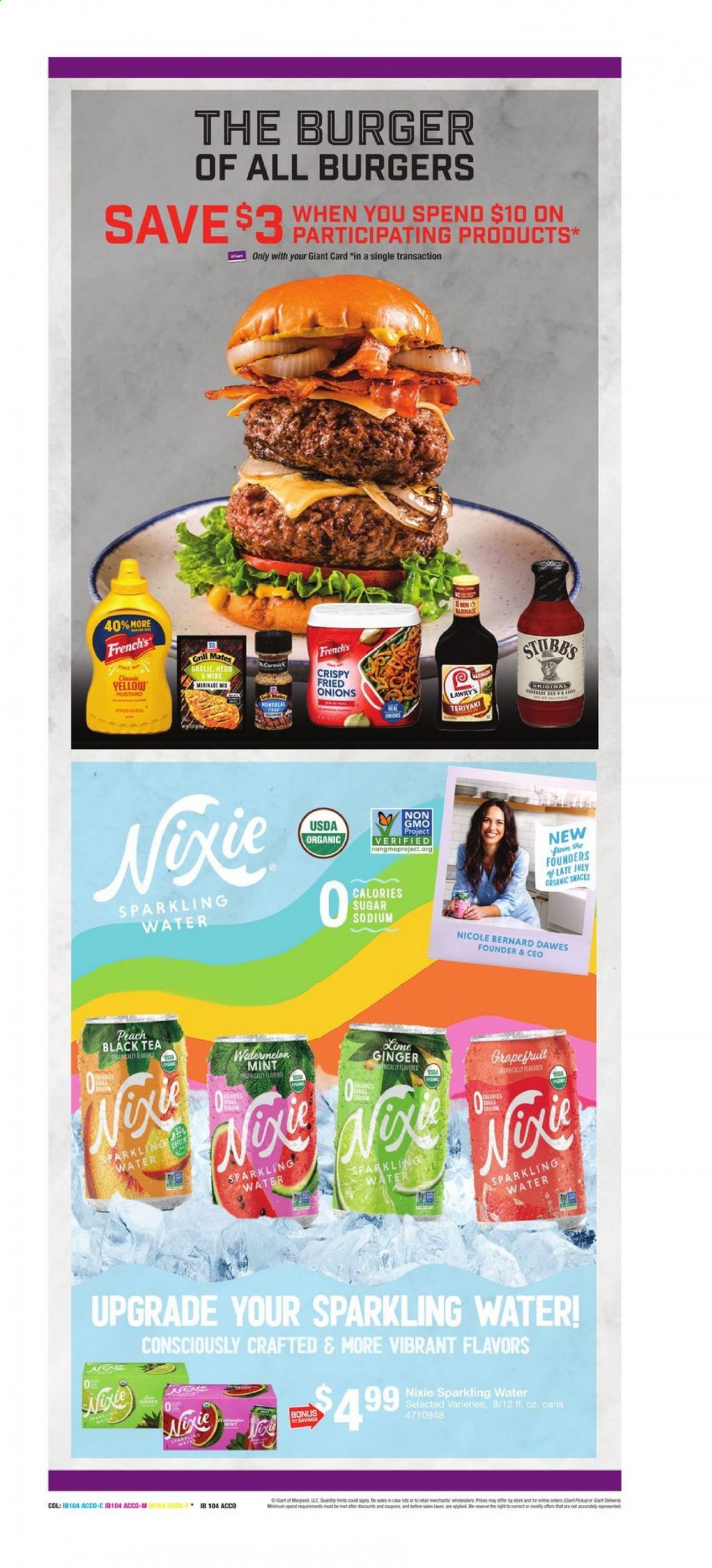 thumbnail - Giant Food Flyer - 05/28/2021 - 06/03/2021 - Sales products - garlic, ginger, grapefruits, hamburger, sugar, herbs, mustard, sparkling water, tea, wine. Page 10.