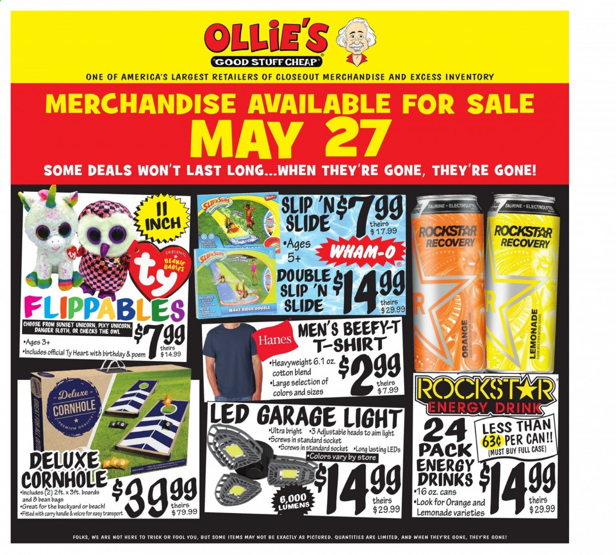 thumbnail - Ollie's Bargain Outlet Flyer - 05/27/2021 - 06/02/2021 - Sales products - t-shirt, beanie, bag, owl. Page 1.