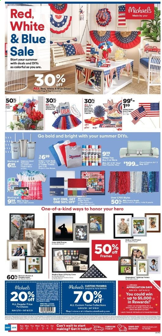 thumbnail - Michaels Flyer - 05/30/2021 - 06/05/2021 - Sales products - paper. Page 1.