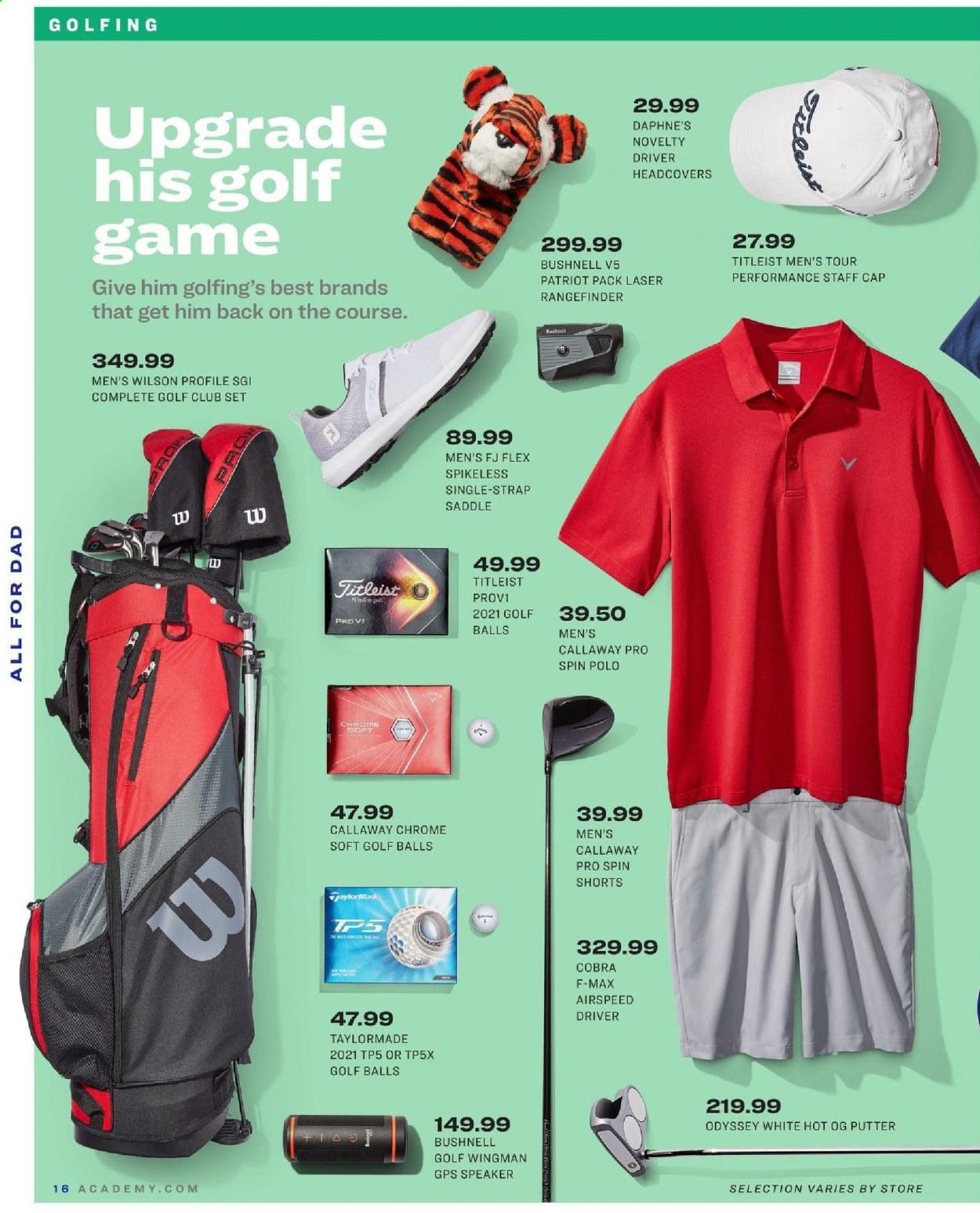 thumbnail - Academy Sports + Outdoors Flyer - 05/31/2021 - 06/20/2021 - Sales products - Callaway, shorts, Wilson, golf balls. Page 16.