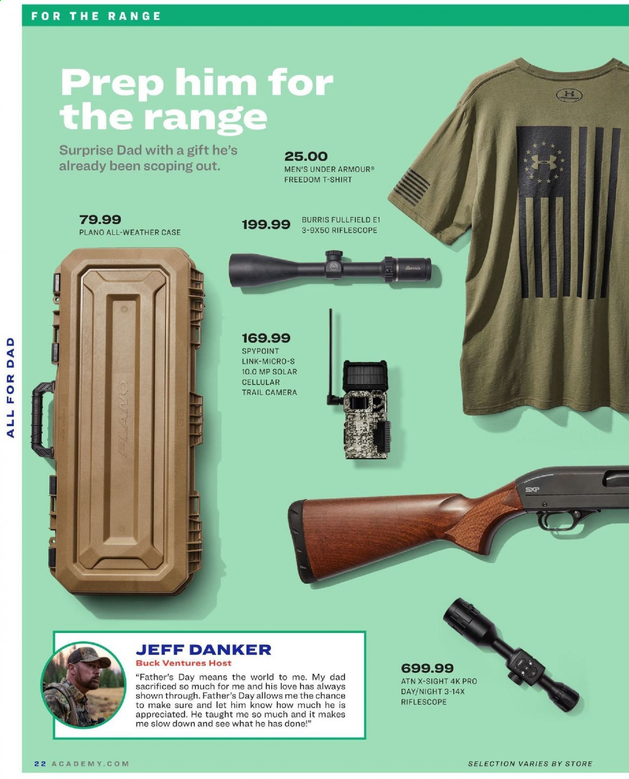 thumbnail - Academy Sports + Outdoors Flyer - 05/31/2021 - 06/20/2021 - Sales products - Under Armour, t-shirt, riflescope, trail cam. Page 22.