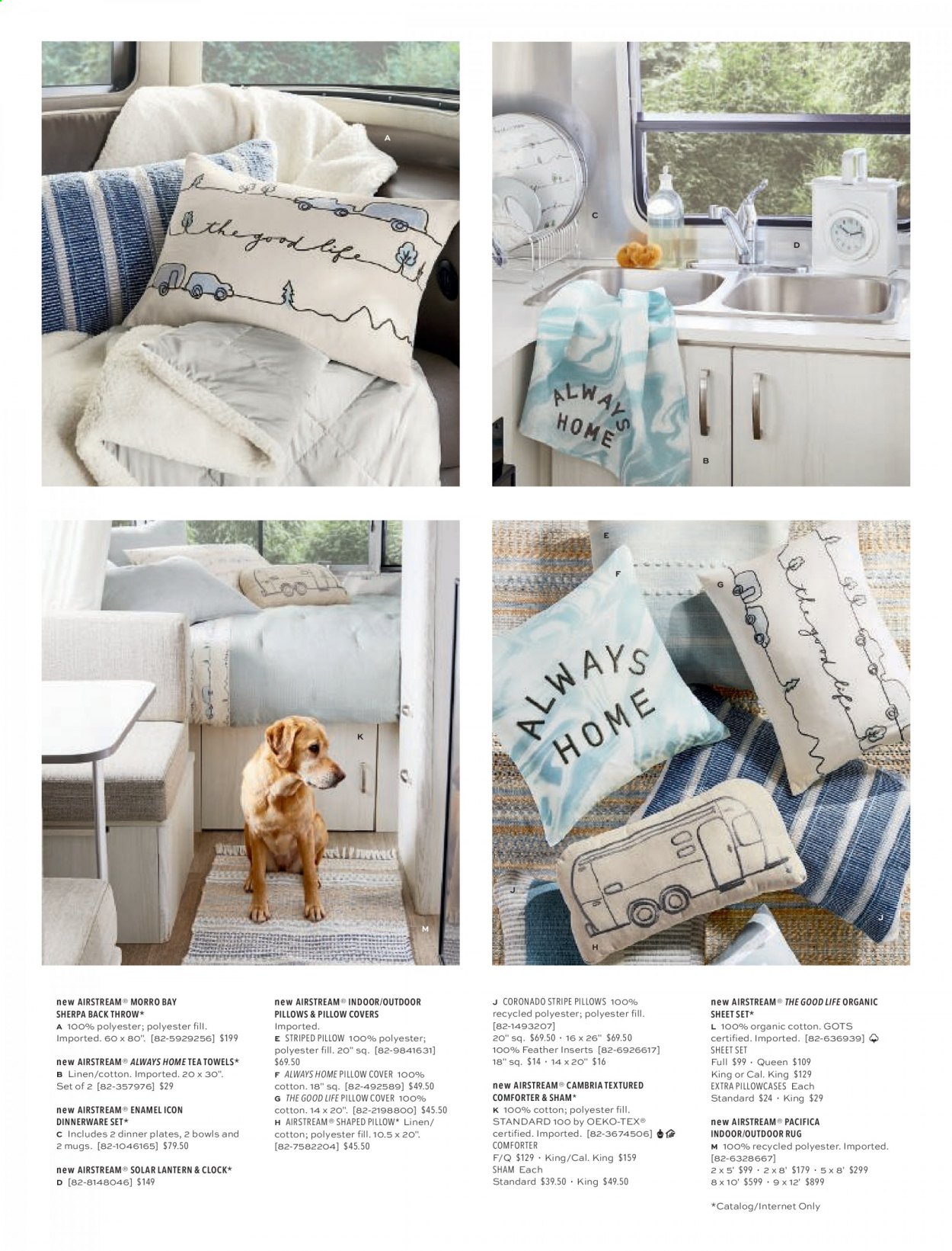 thumbnail - Pottery Barn Flyer - Sales products - lantern, dinnerware set, plate, dinner plate, tea towels, comforter, linens, pillow cover, pillowcase, towel, rug. Page 58.