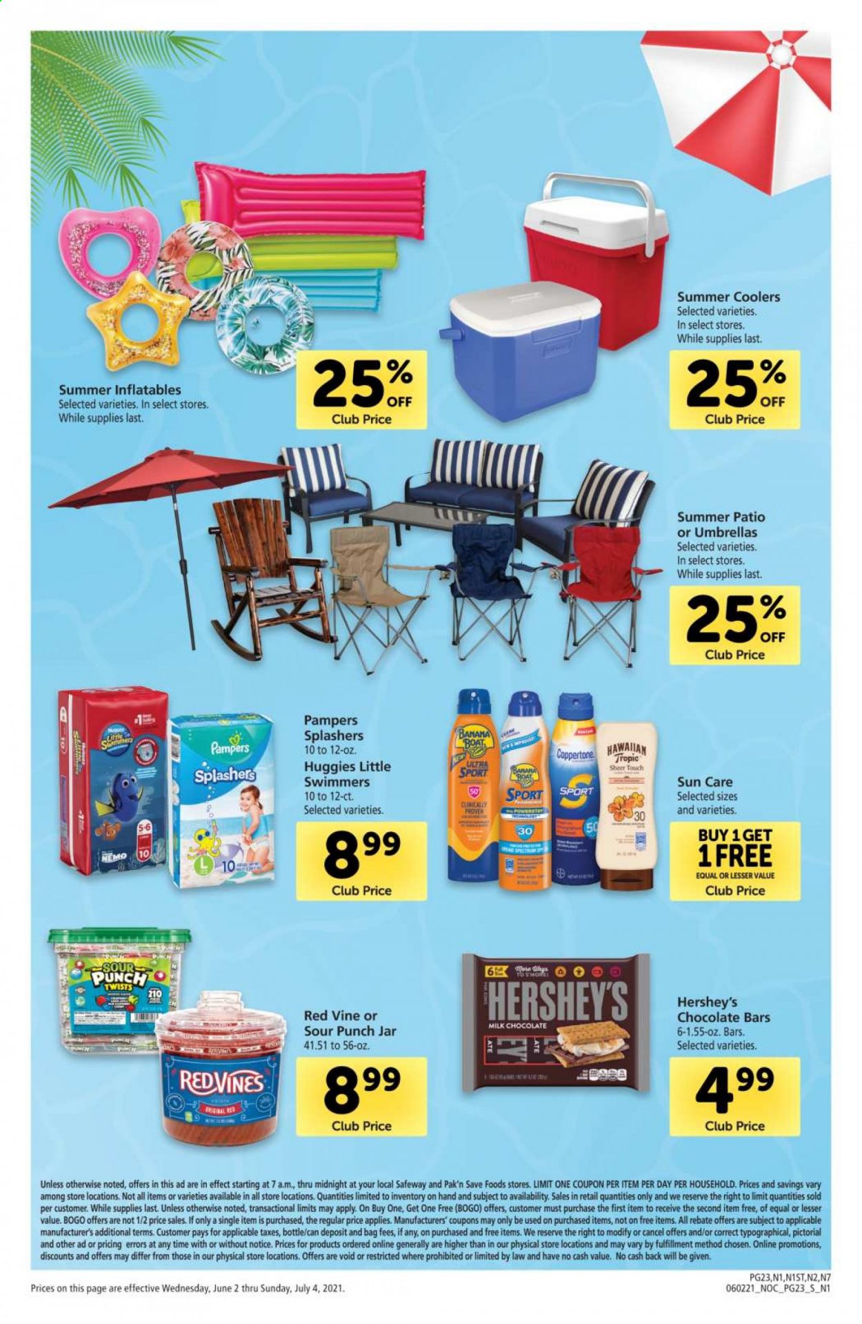 thumbnail - Safeway Flyer - 06/02/2021 - 07/04/2021 - Sales products - Hershey's, milk chocolate, chocolate bar, jar. Page 23.
