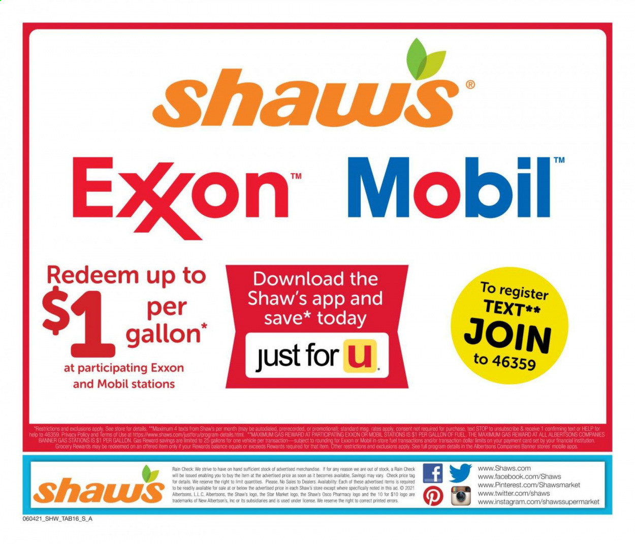 Shaw’s ad - 06/04/2021 - 07/08/2021. Page 16
