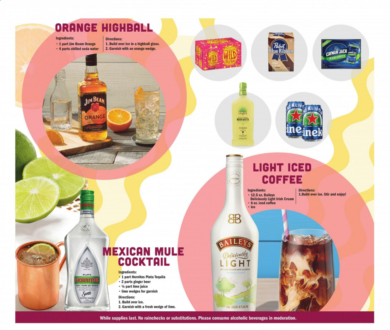 thumbnail - Meijer Flyer - 06/06/2021 - 06/19/2021 - Sales products - oranges, Blue Ribbon, soda, iced coffee, wine, liqueur, tequila, irish cream, Baileys, Jim Beam, beer, ginger beer. Page 3.
