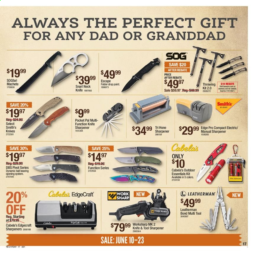 thumbnail - Cabela's Flyer - 06/10/2021 - 06/23/2021 - Sales products - SOG. Page 17.