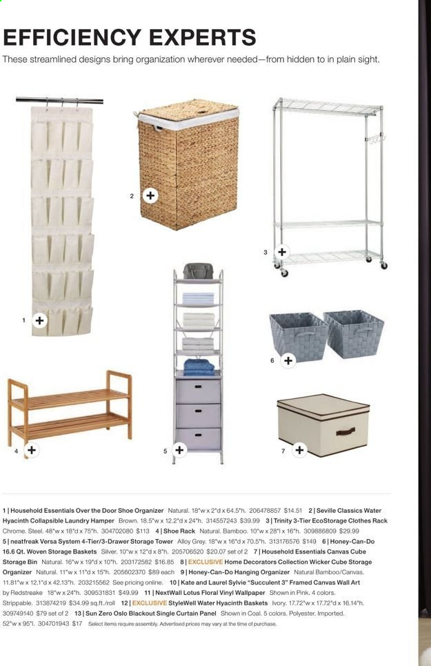 thumbnail - The Home Depot Flyer - 06/07/2021 - 09/08/2021 - Sales products - basket, canvas, curtain, clothes rack, door, curtain panel, storage bin. Page 32.